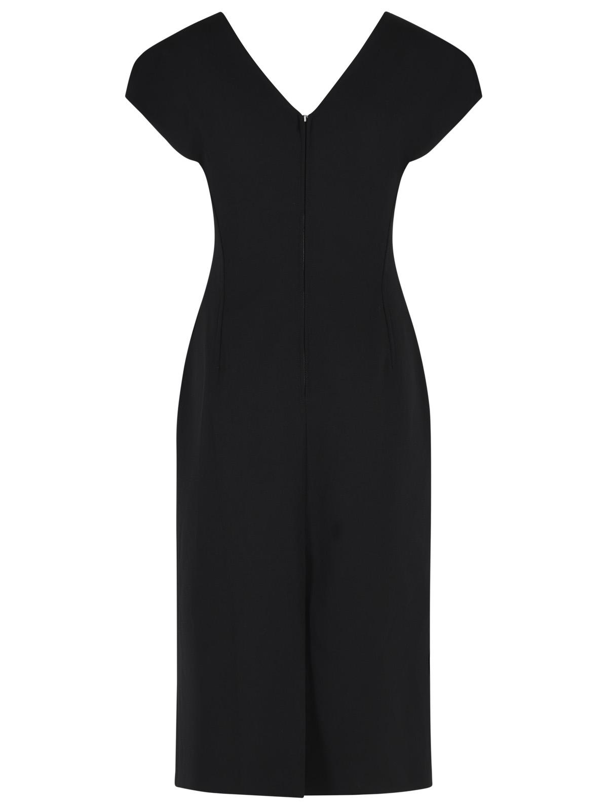 Jil Sander Black Virgin Wool Midi Dress Women JIL SANDER