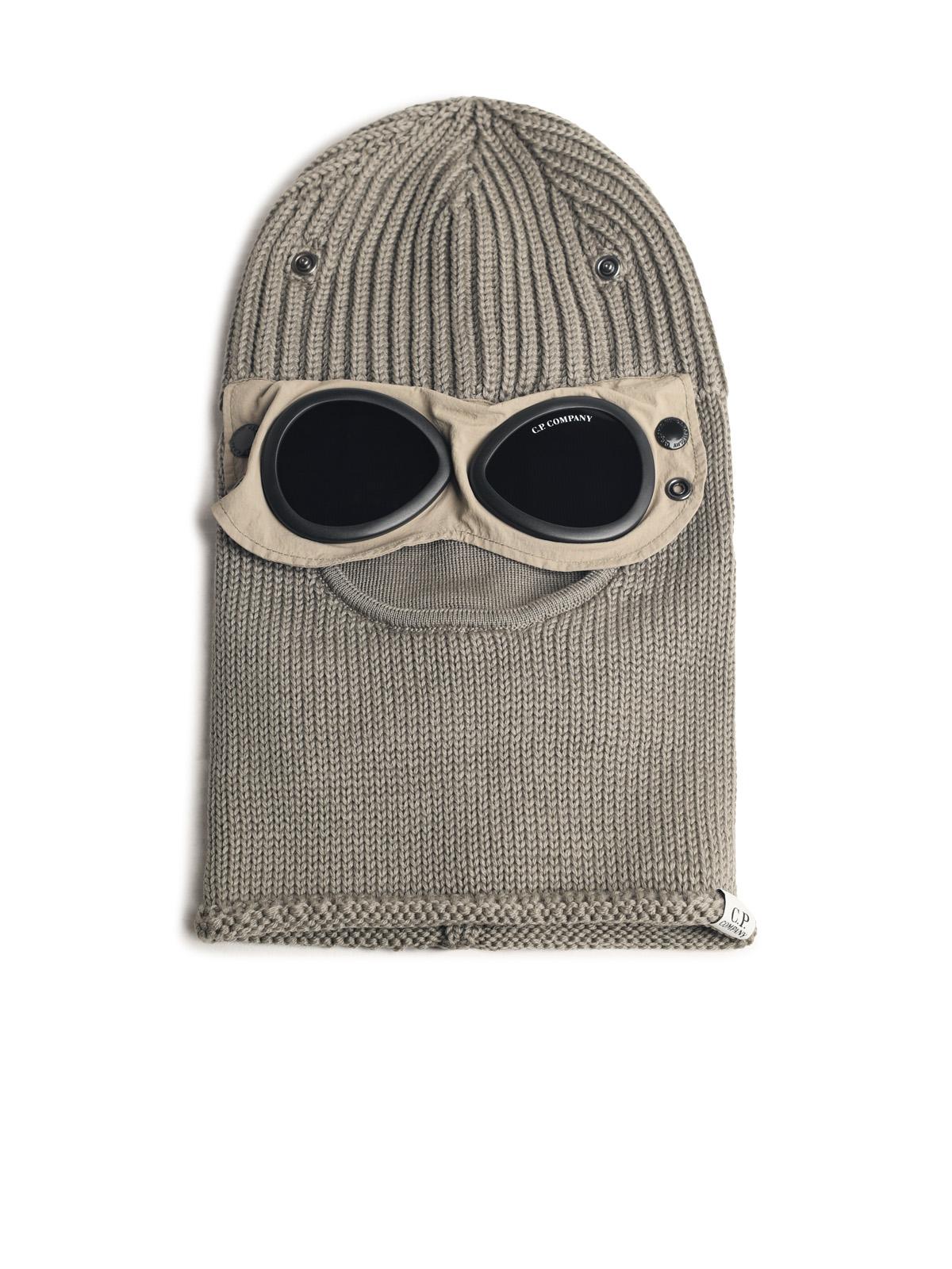 C.P. Company Balacava 'Goggle' In Beige Wool Men C.P. COMPANY