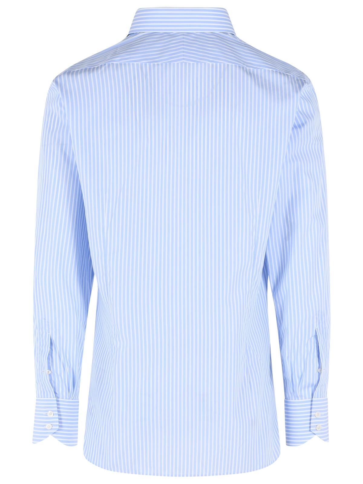 Tom Ford Light Blue And White Cotton Shirt Men TOM FORD