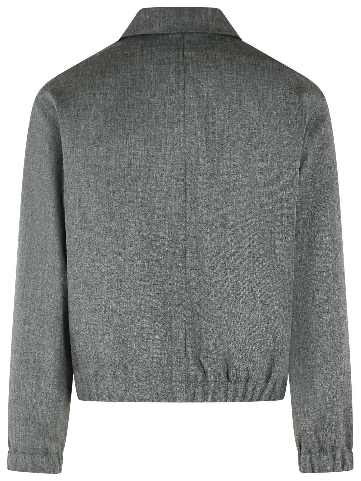 Ami Paris 'Ami De Cœur' Padded Jacket In Carbon Grey Wool Men AMI PARIS