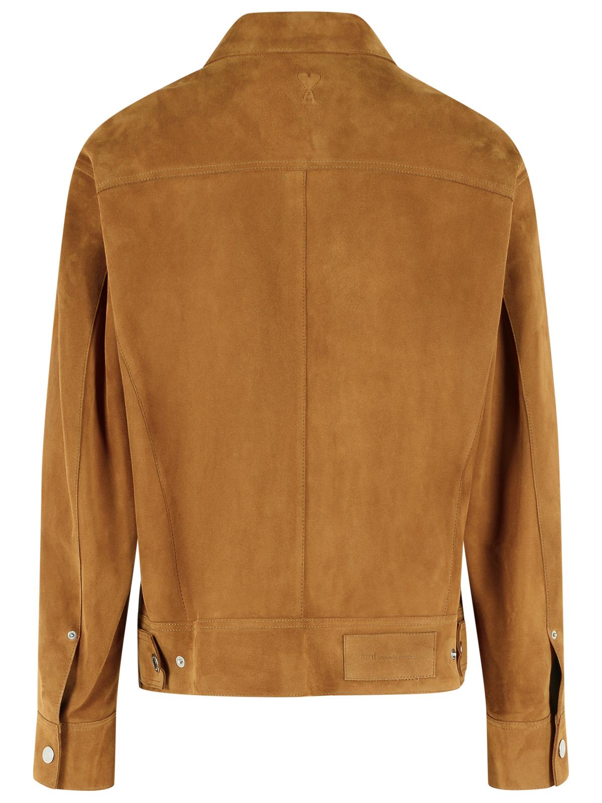 Ami Paris 'Trucker' Brown Suede Jacket Men AMI PARIS