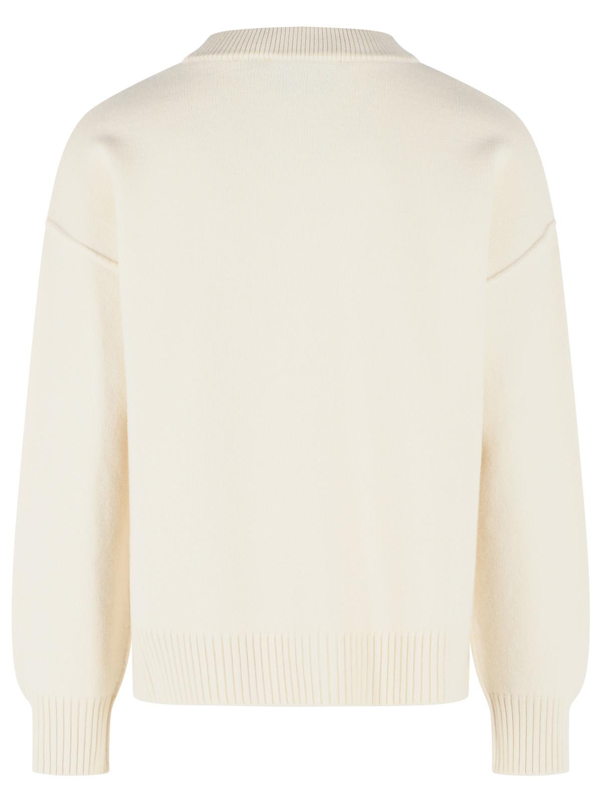 Ami Paris Cream Virgin Wool Cardigan Women AMI PARIS