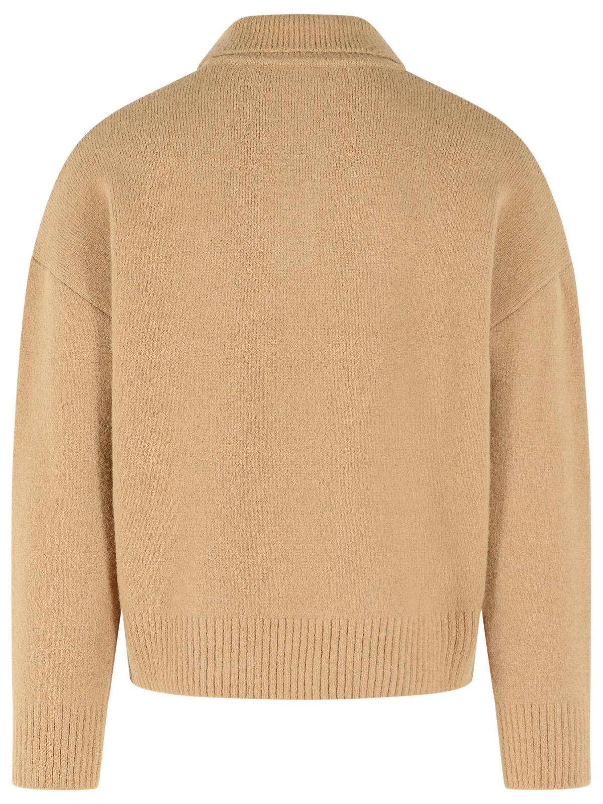 Ami Paris 'Ami De Cœur' Polo Shirt In Beige Alpaca Mastic Women AMI PARIS