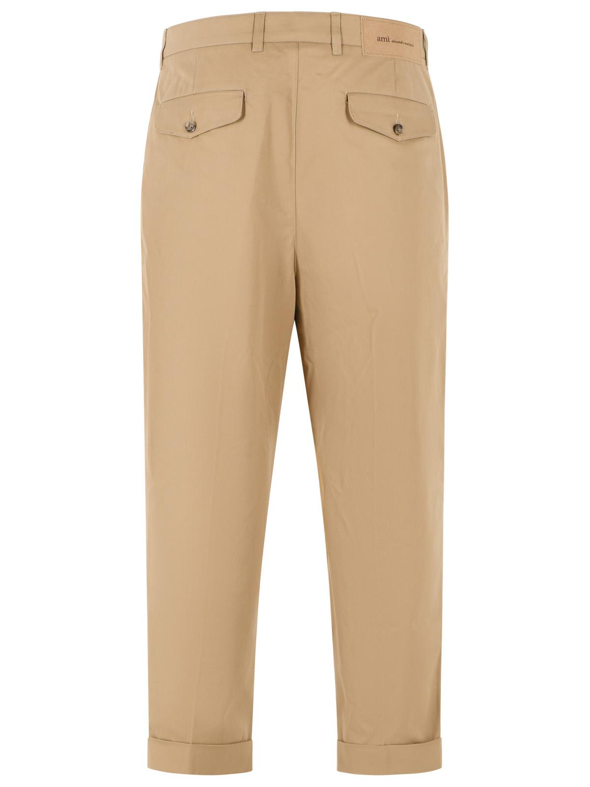 Ami Paris 'Carrot' Beige Cotton Pants Men AMI PARIS