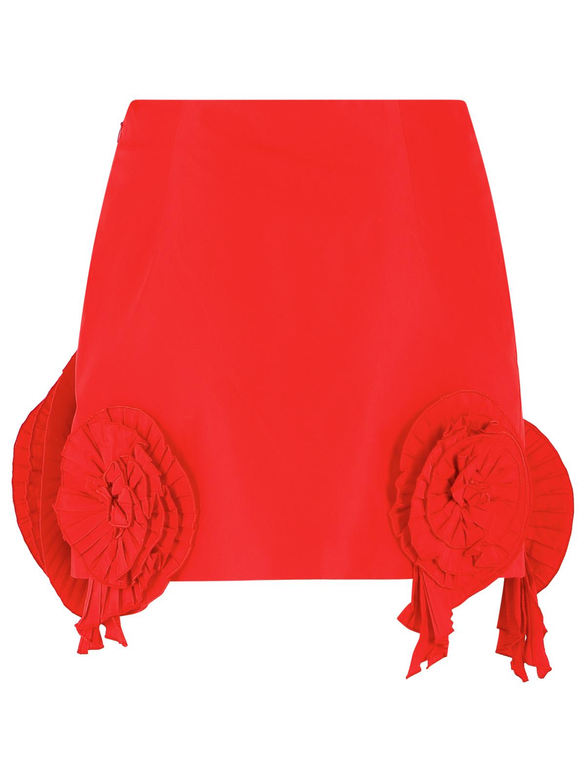 Blumarine Short Taffeta Skirt With Red '3D' Roses Women BLUMARINE