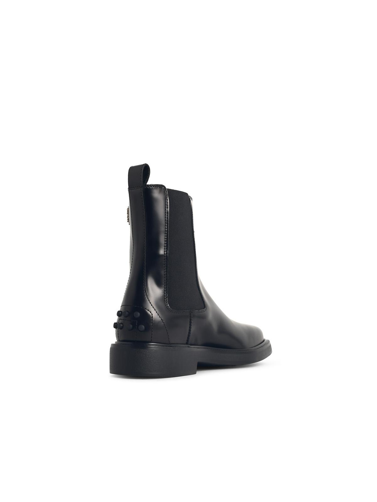 Tod's Black Leather Ankle Boots Women