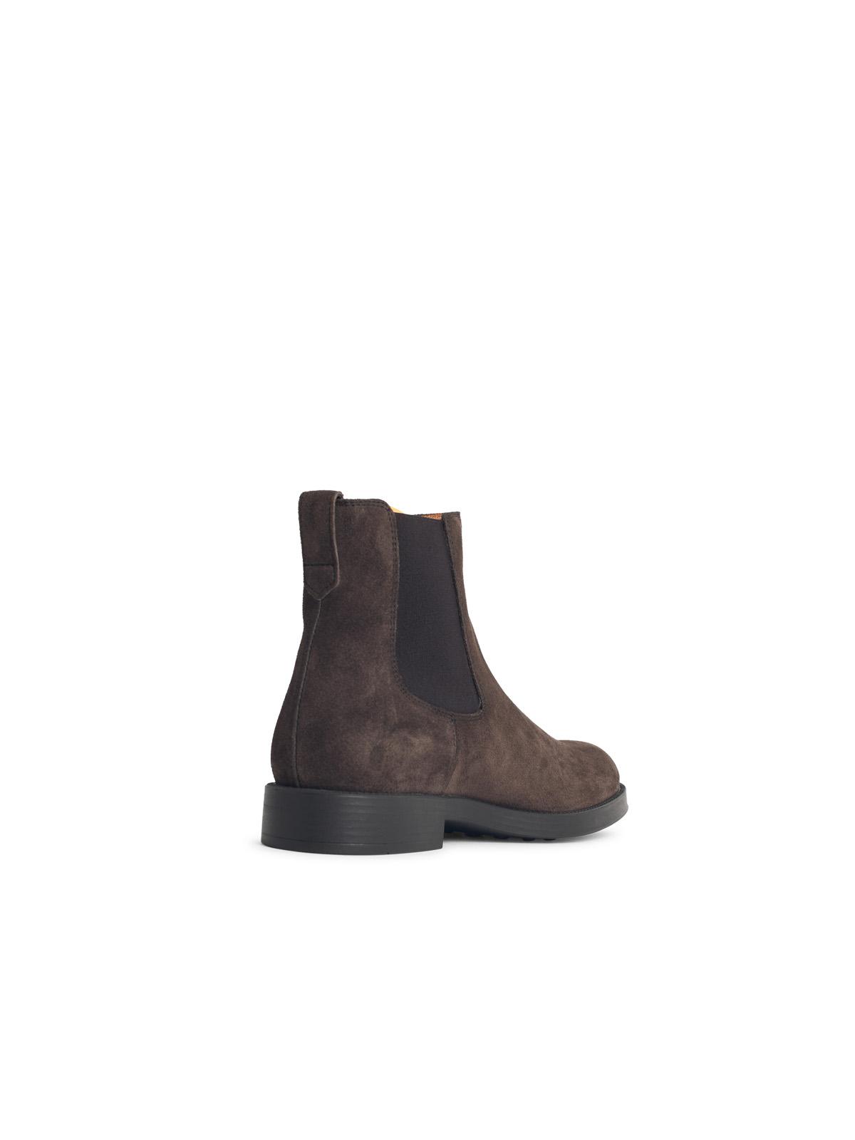Tod's 'Chelsea' Brown Suede Leather Ankle Boots Men TOD'S