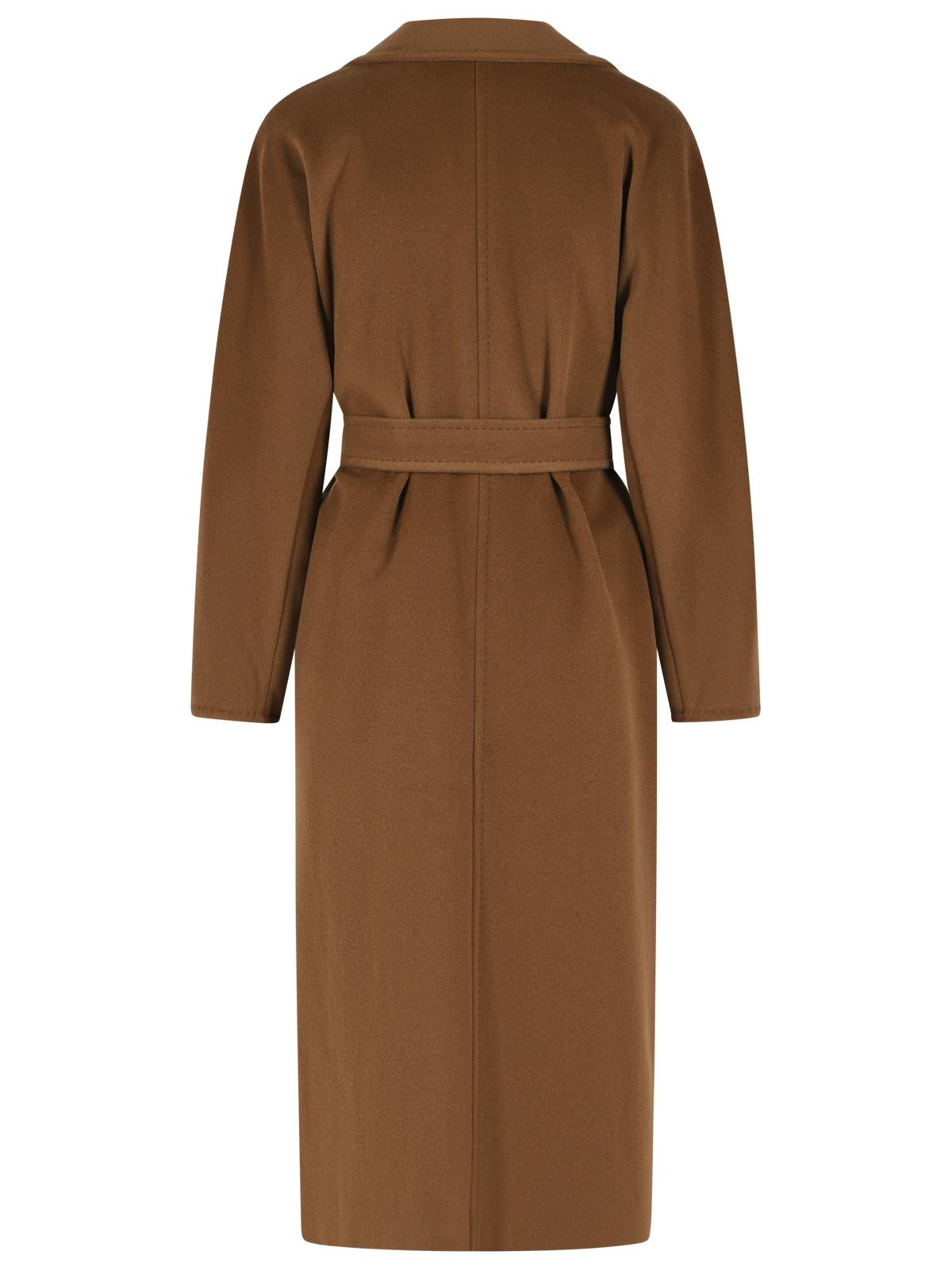 Max Mara Madame' Virgin Wool And Brown Cashmere Coat Women MAX MARA