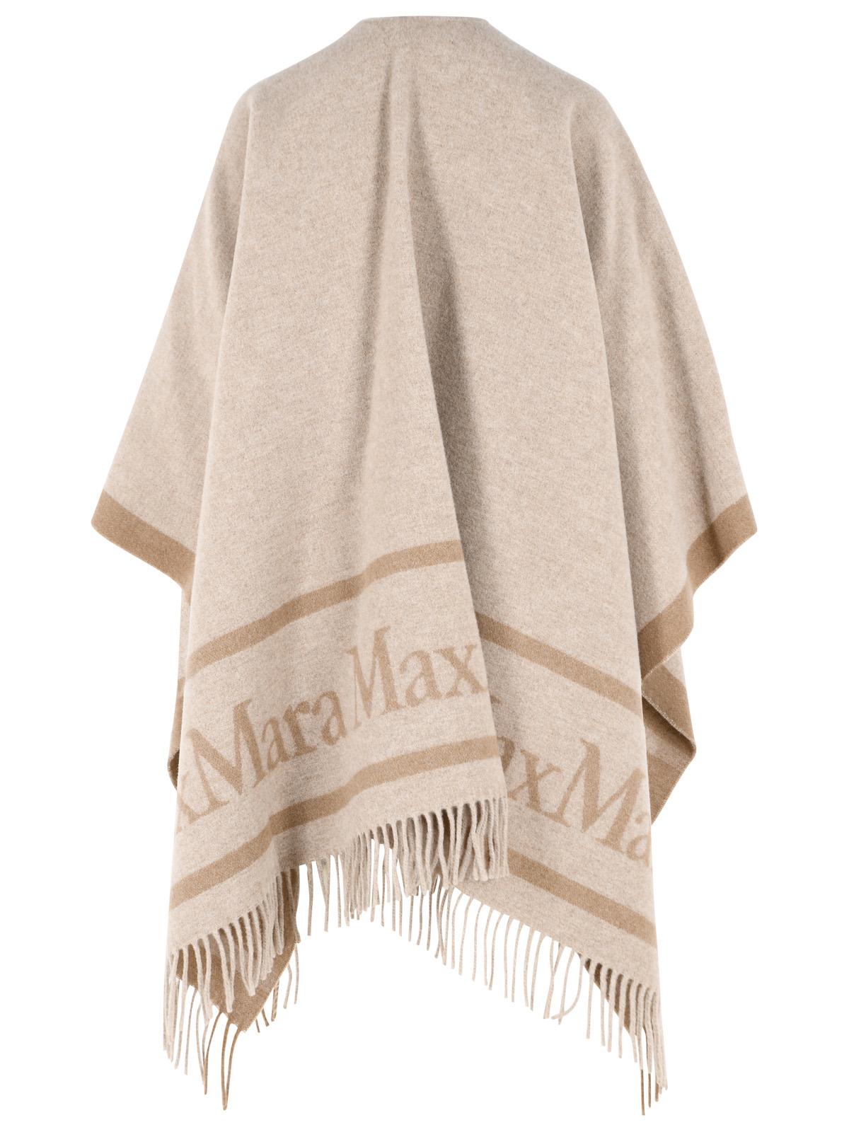 Max Mara 'Hilde' Beige Jacquard Wool Poncho Women MAX MARA