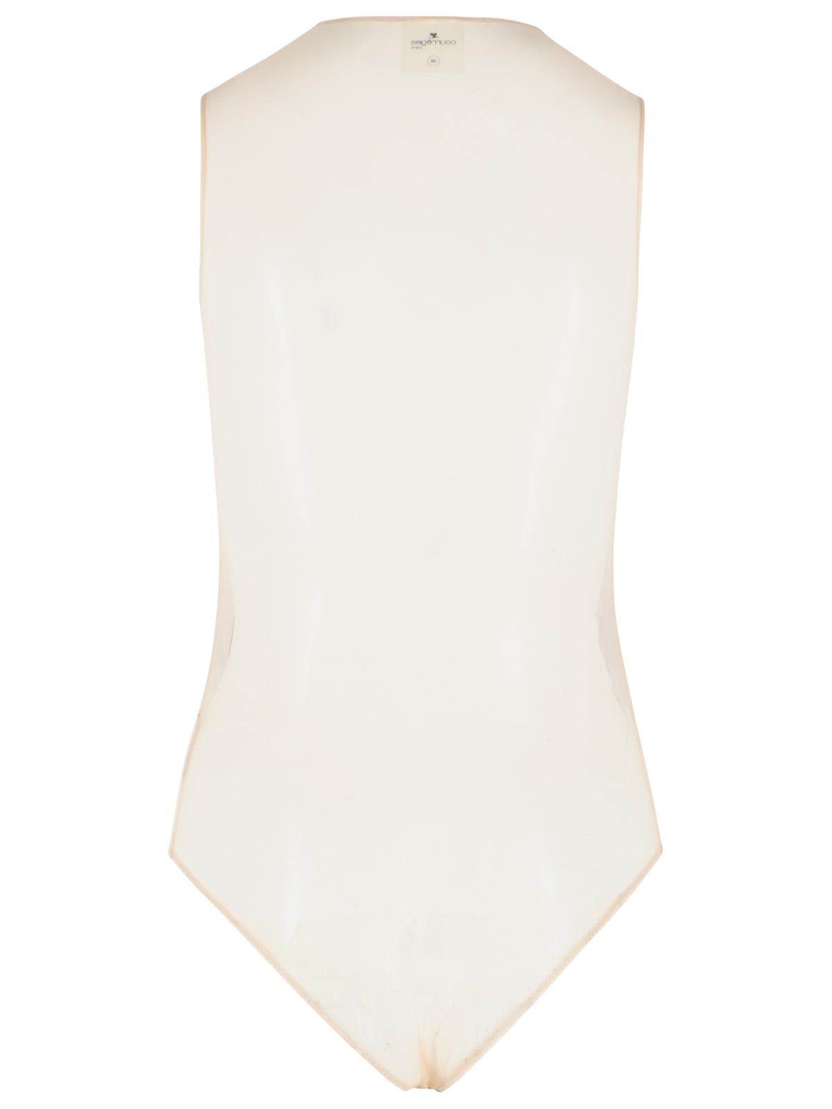 Courreges Black And Beige Polyester Bodysuit Women COURREGES