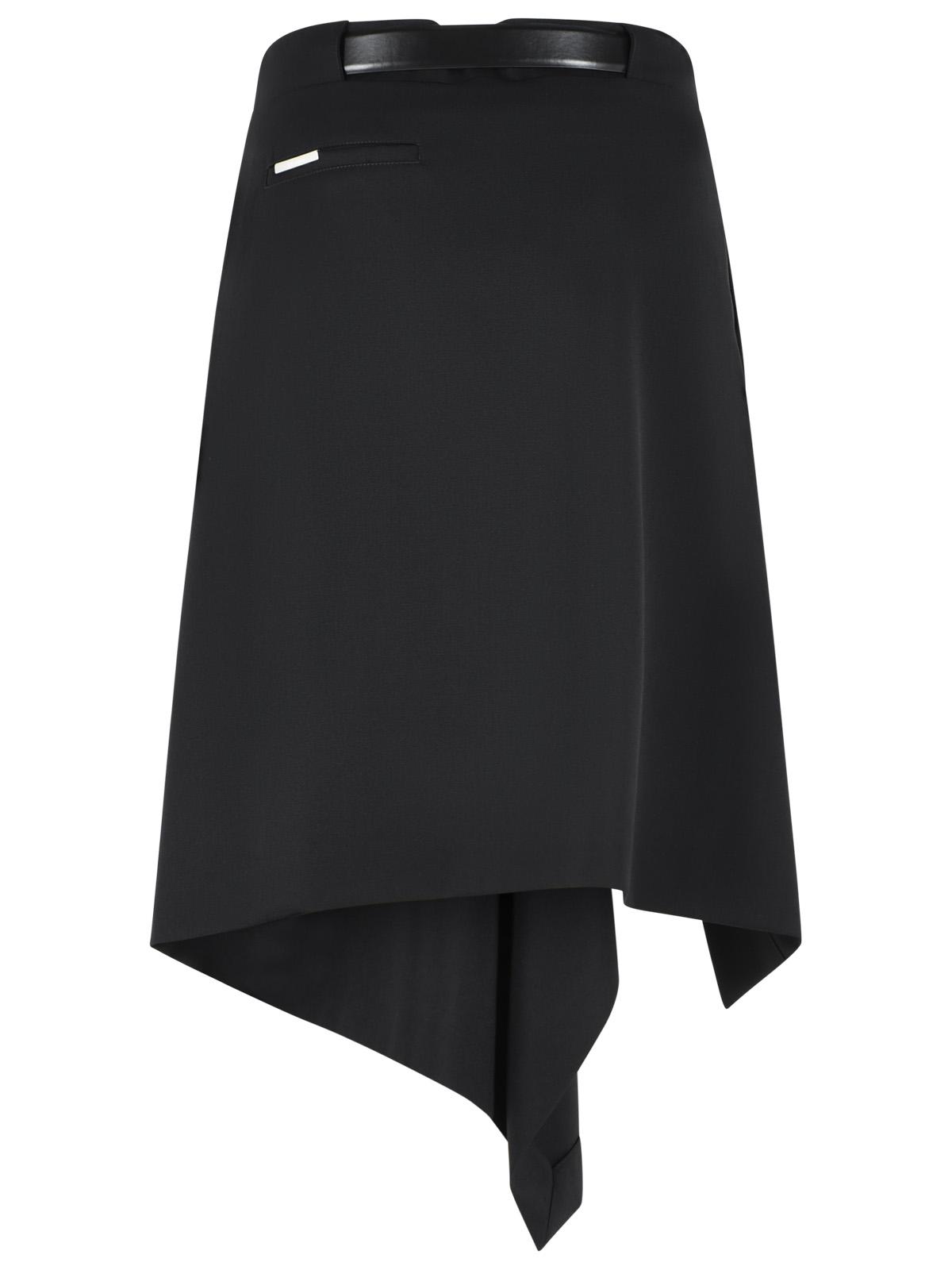 The Attico Black Virgin Wool Midi Skirt Women THE ATTICO