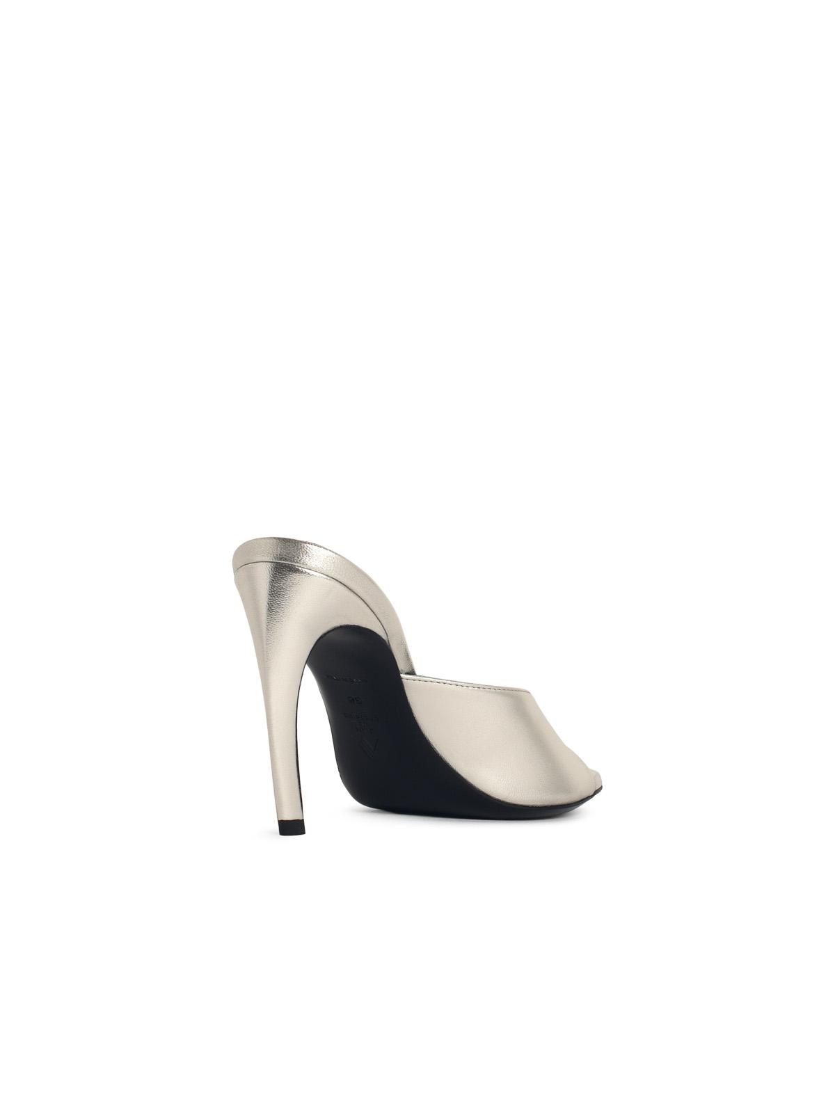 The Attico 'Betta 95' Silver Leather Mules Women THE ATTICO