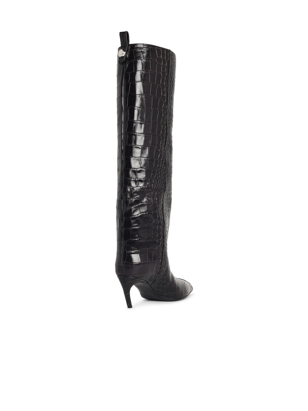 The Attico 'Lea 65' Dark Brown Leather Boots Women THE ATTICO