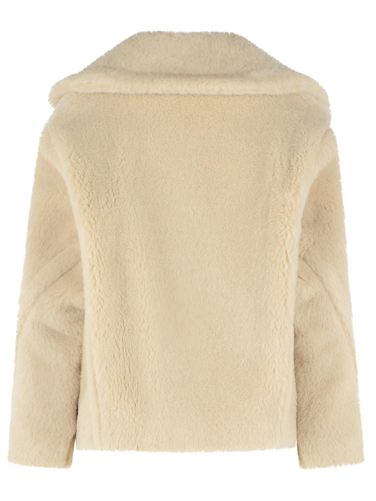 Max Mara 'Alcuno' Biker Jacket In Alpaca Teddy Fabric And Cream Wool Women MAX MARA