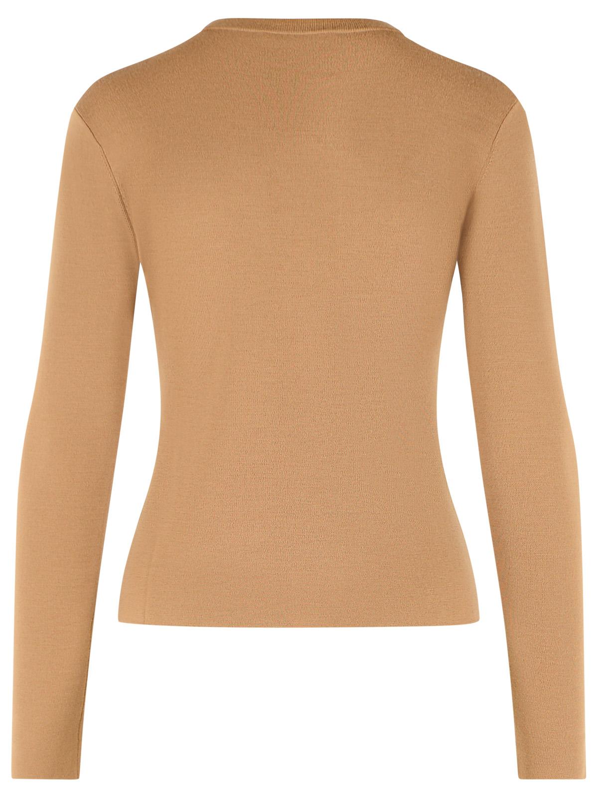 Max Mara 'Manto' Wool Yarn Sweater With Brown Embossed Logo Women MAX MARA
