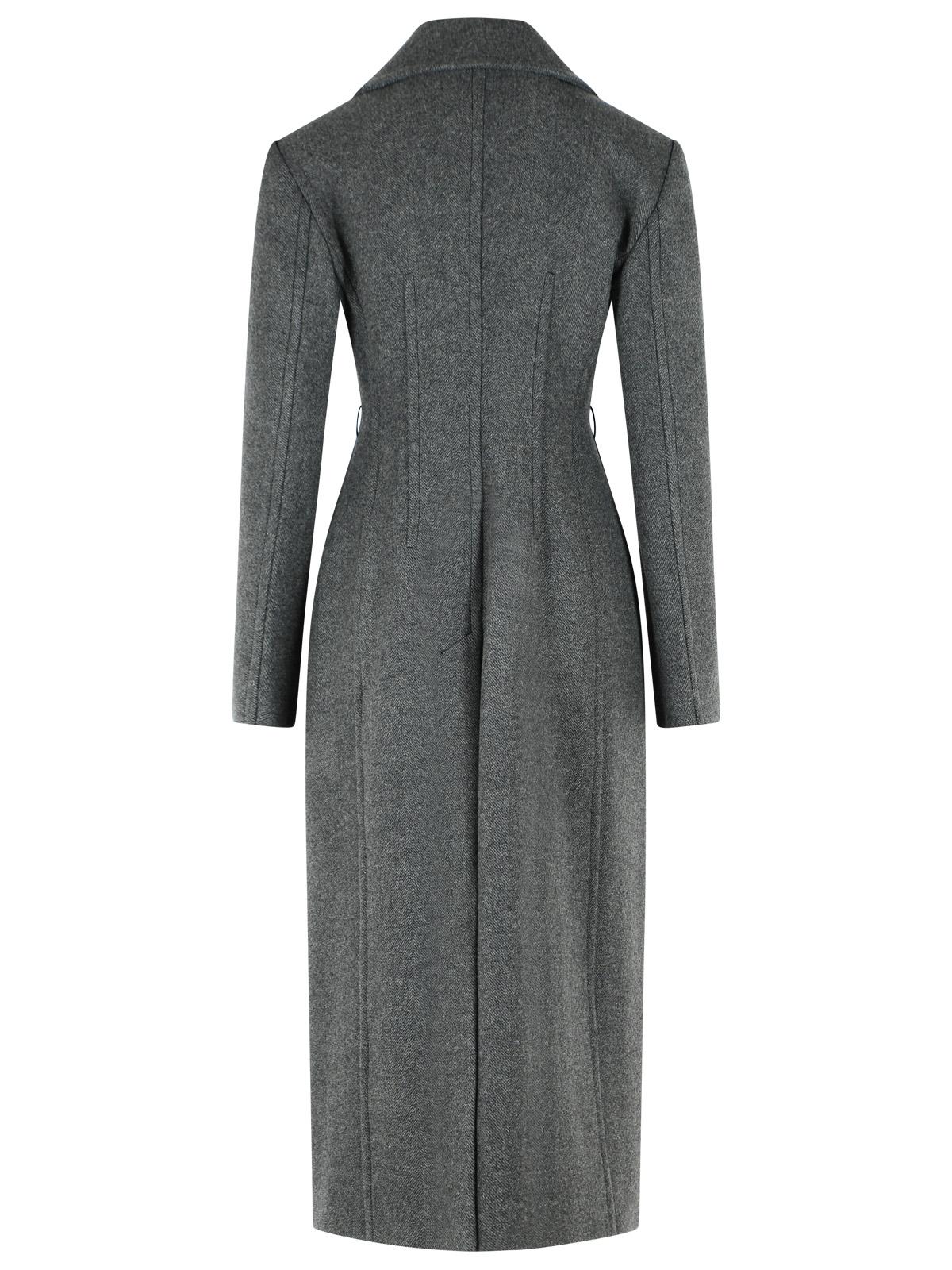 Sportmax 'Golfo' Long Coat In Pure Grey Wool Women SPORTMAX