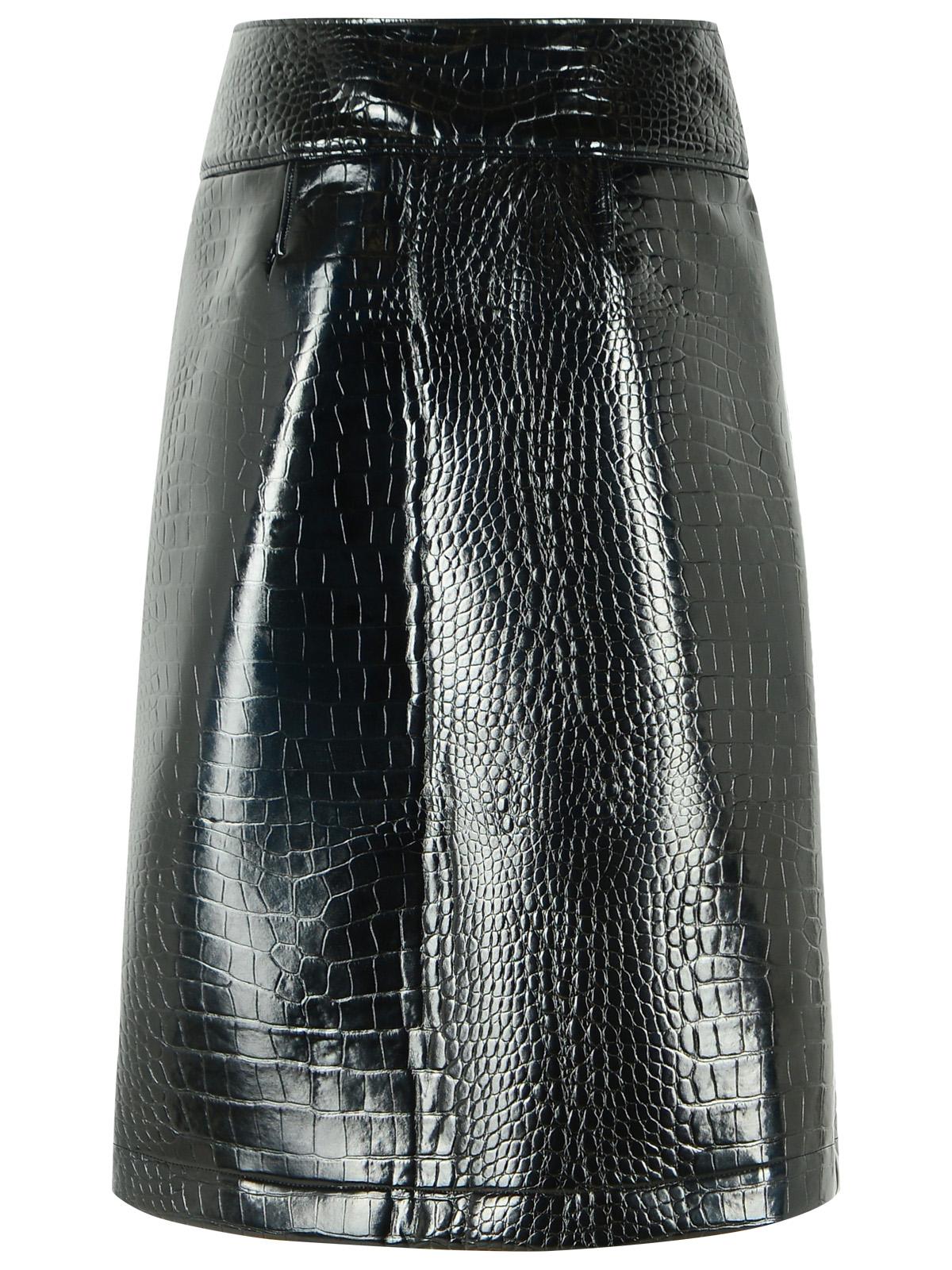 Sportmax Longuette Skirt In Black Crocodile Print Vinyl Women SPORTMAX