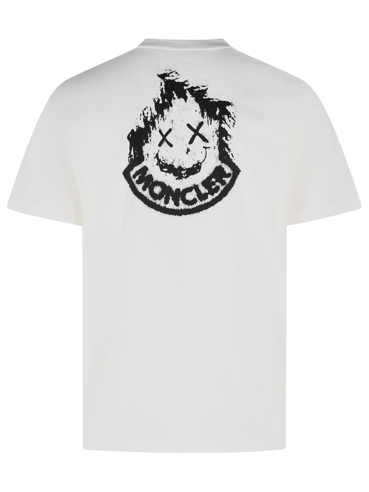 Moncler White Cotton T-Shirt Men MONCLER