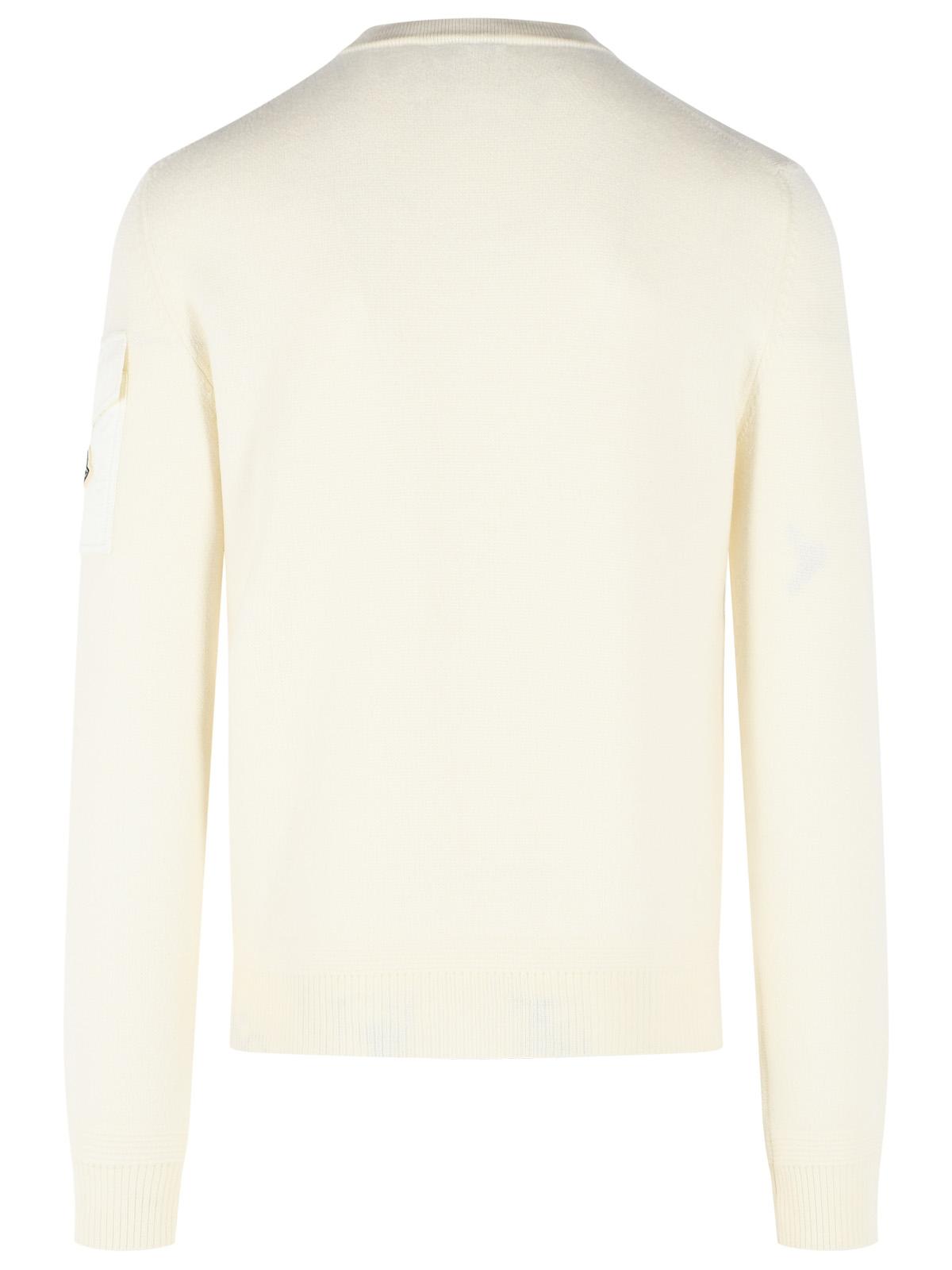 Moncler 'Tricot' Ivory White Virgin Wool Sweatshirt Men MONCLER