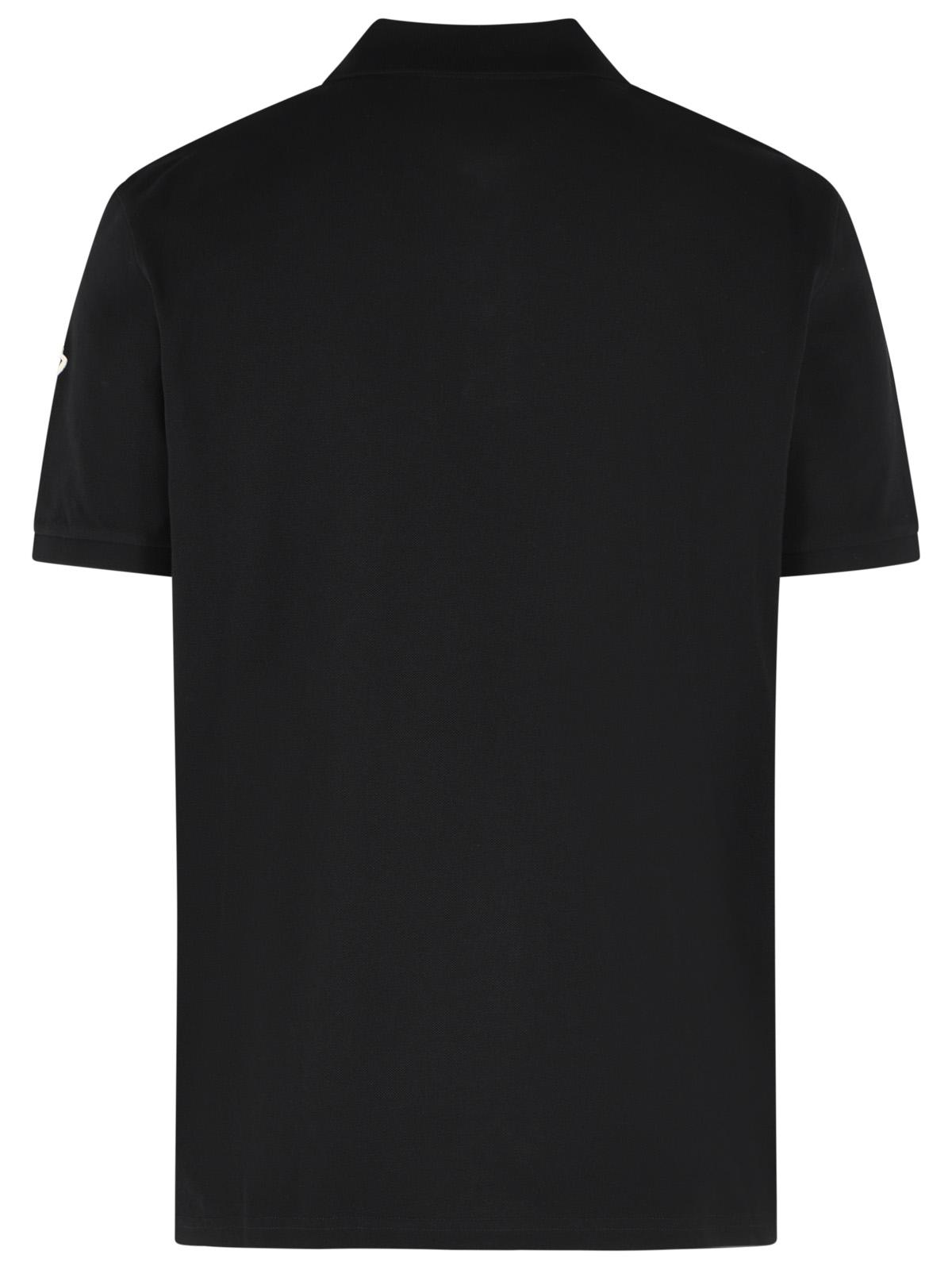 Moncler Black Cotton Polo Shirt Men MONCLER