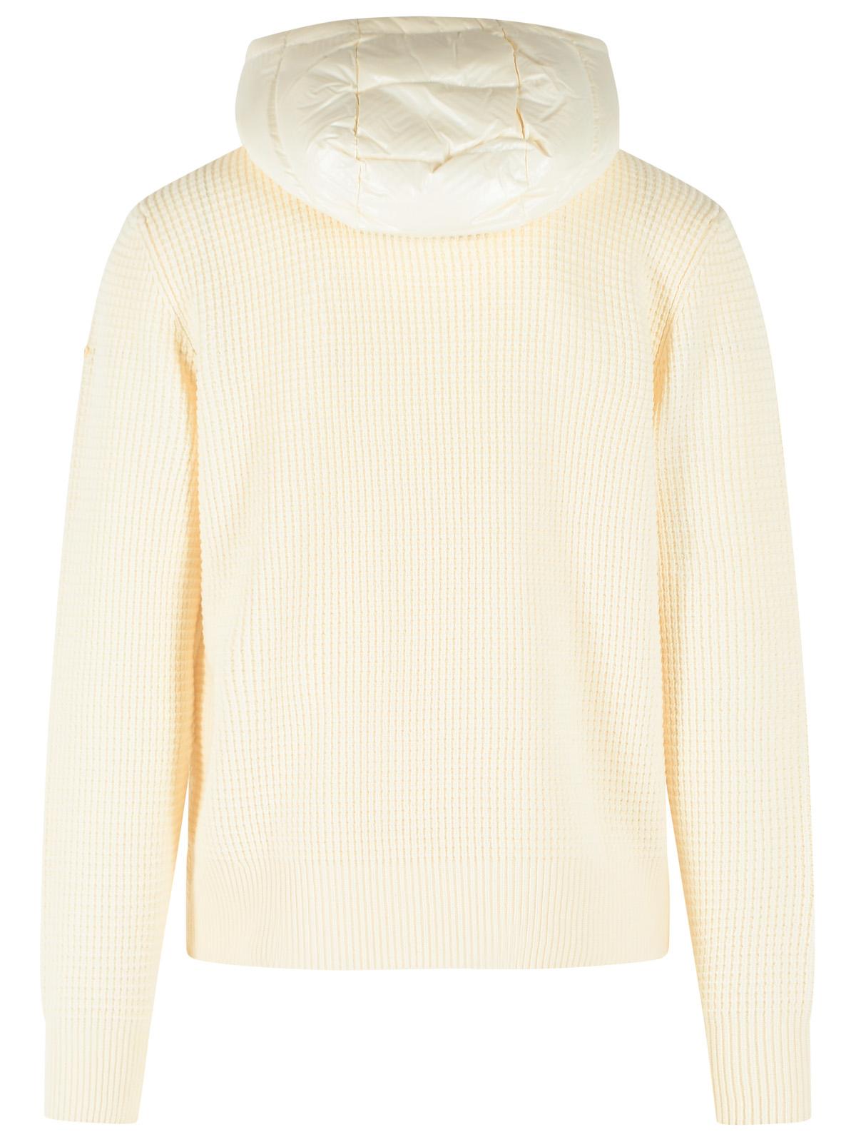 Moncler Ivory White Padded Wool Sweatshirt Men MONCLER
