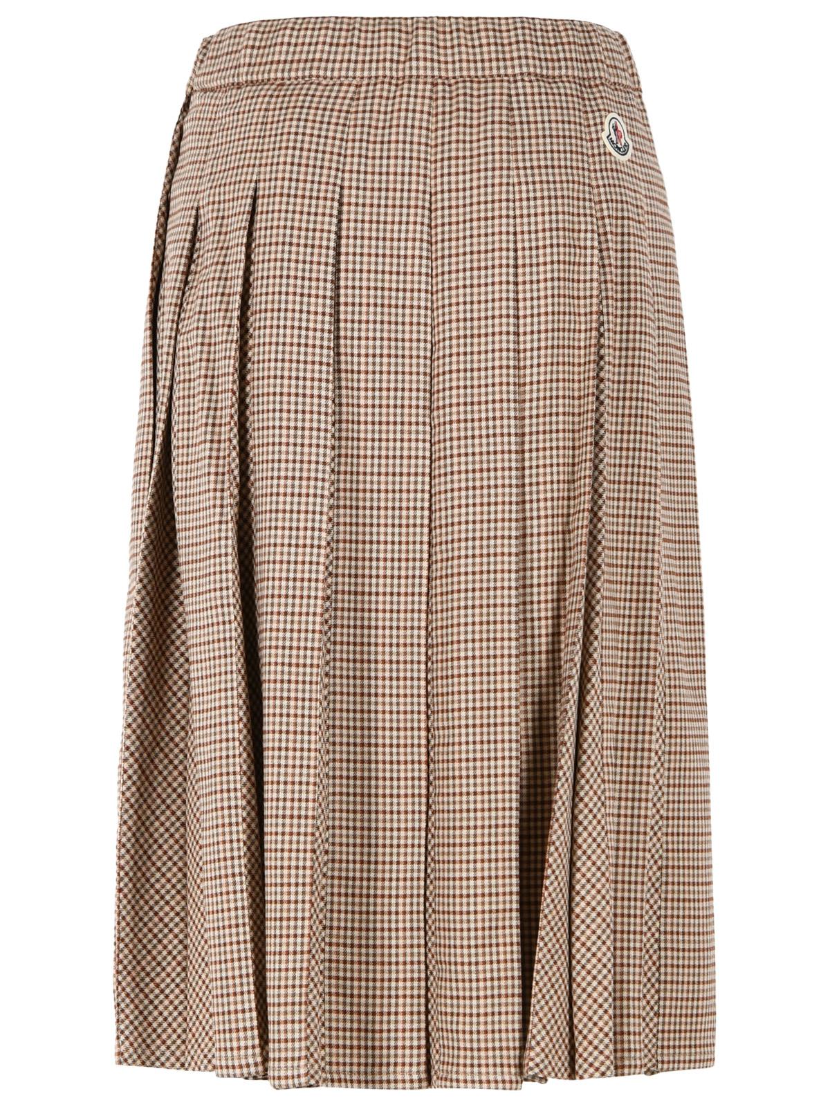 Moncler 'Midi' Skirt In Beige Virgin Wool Blend Women MONCLER