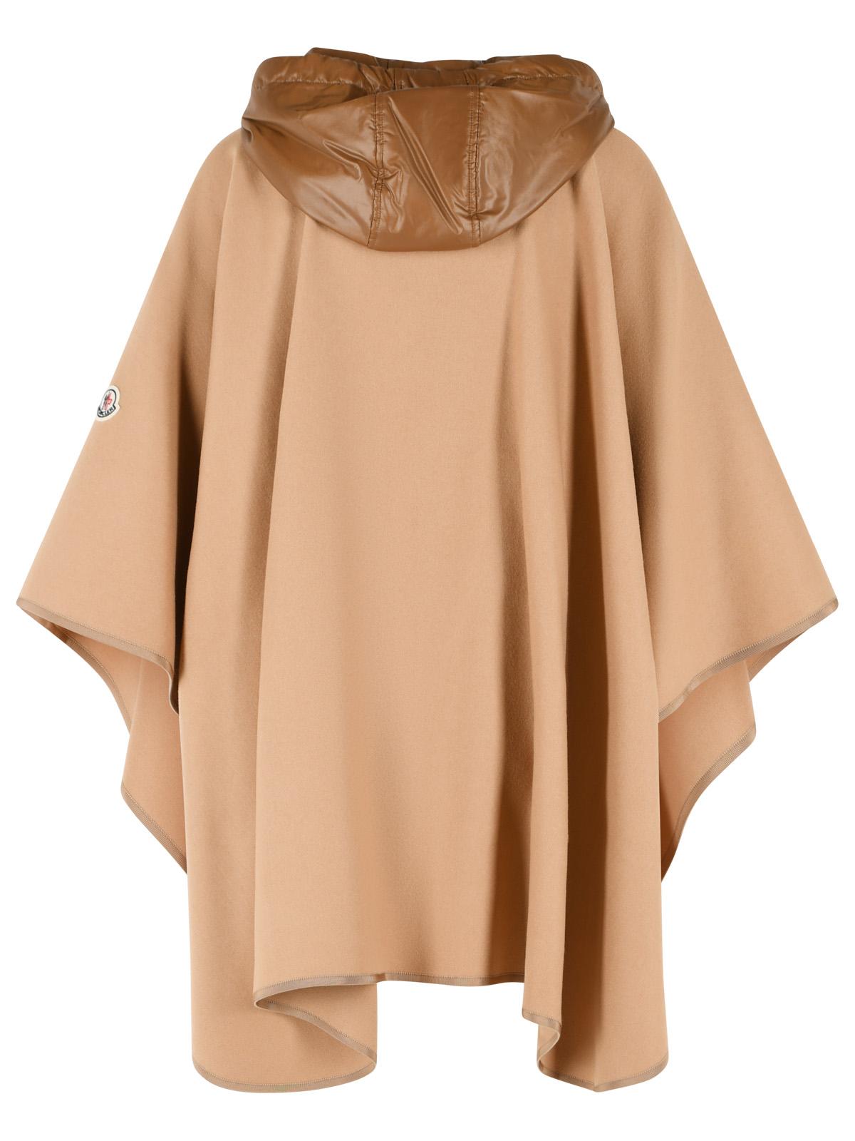 Moncler Beige Virgin Wool Blend Cape Women MONCLER