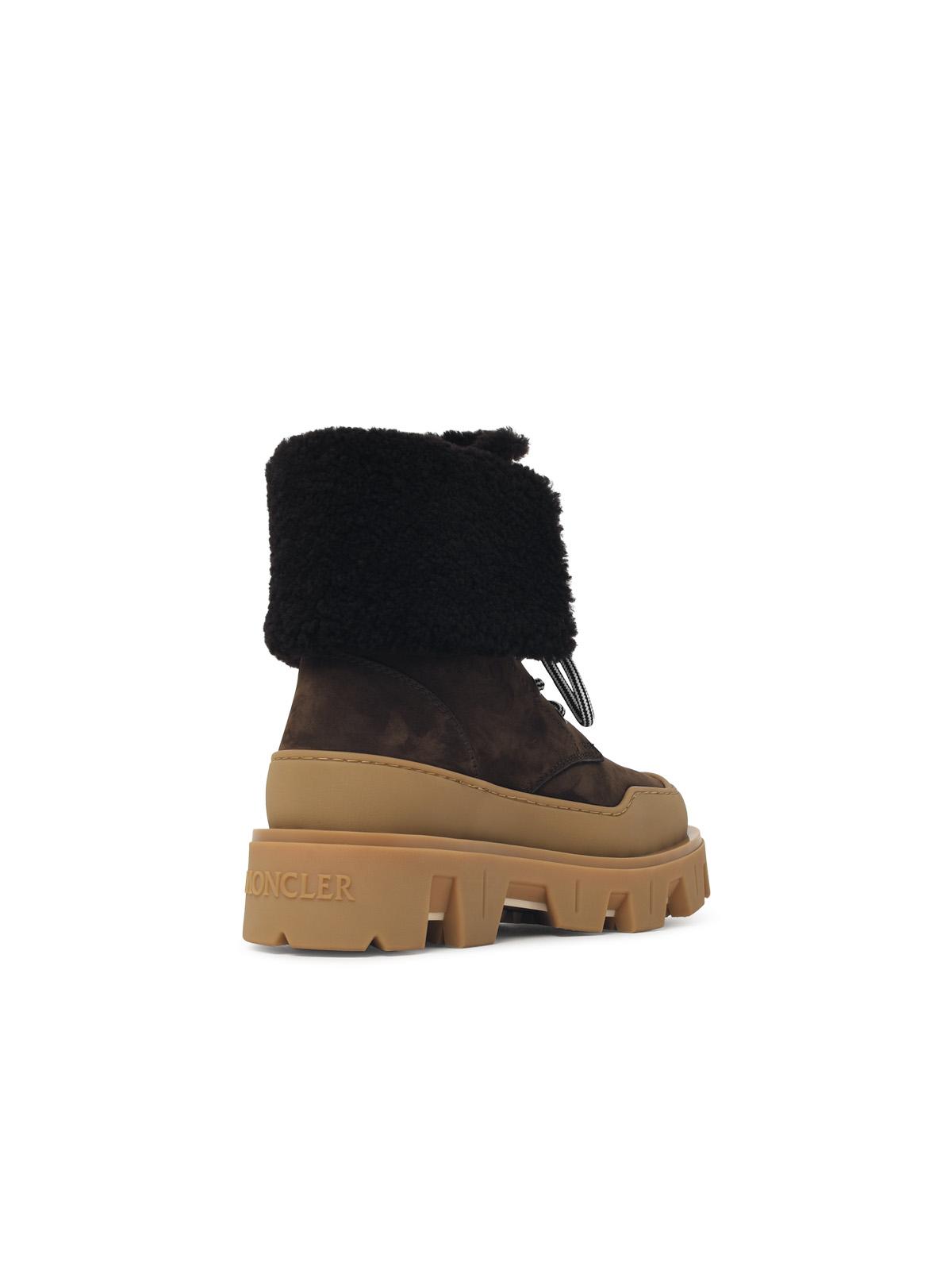 Moncler 'Peak Snowcap' Brown Nubuck Boots Women MONCLER