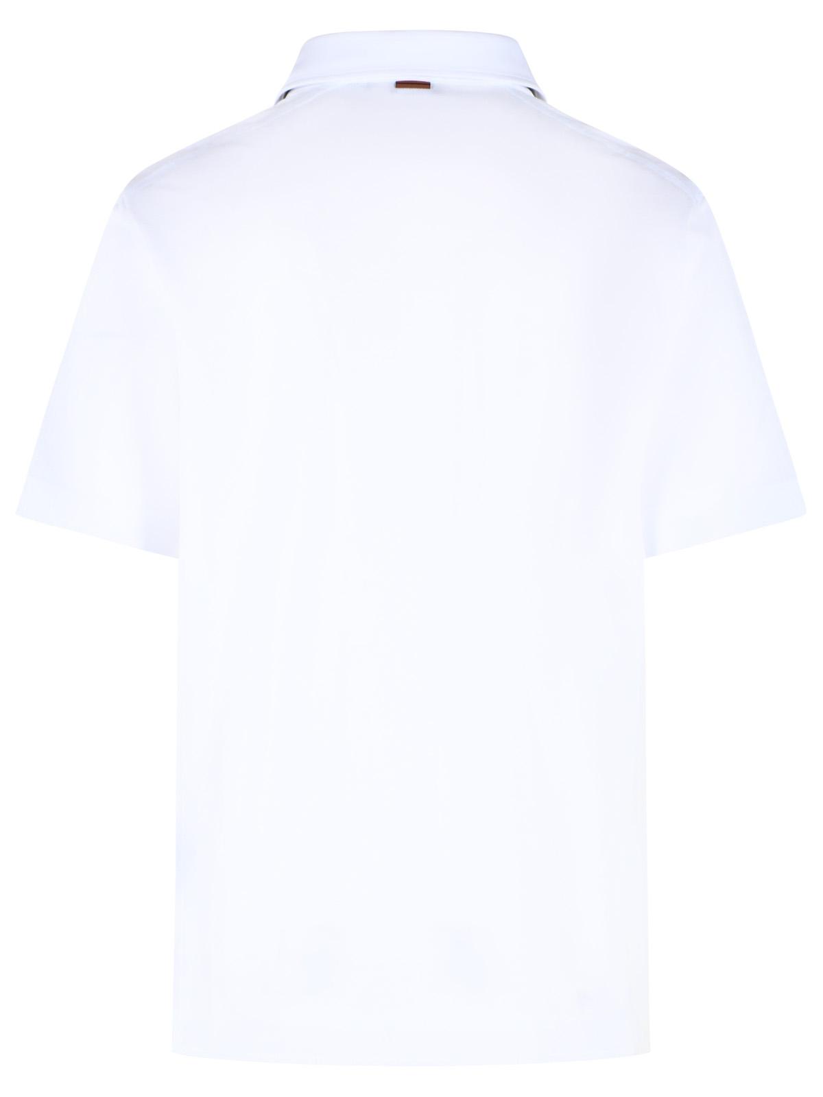Zegna White Cotton Polo Shirt Men ZEGNA