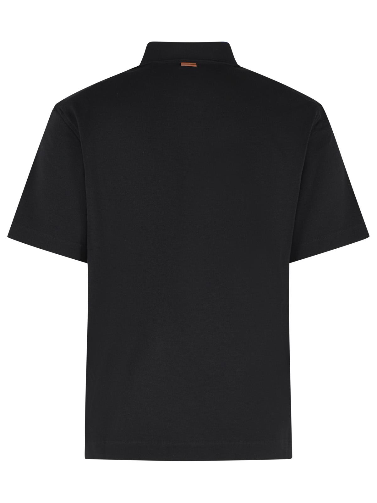 Zegna Black Cotton Polo Shirt Men ZEGNA