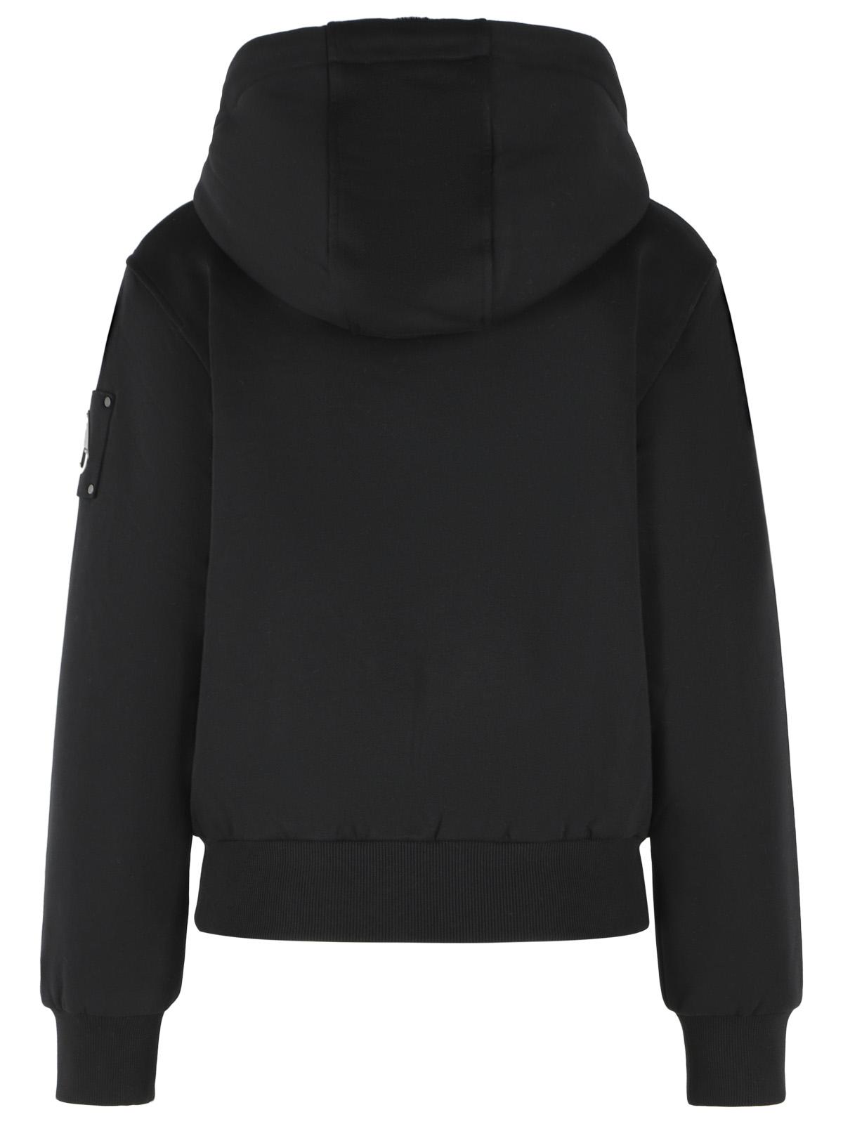 Moose Knuckles 'Bunny' Black Cotton Blend Sweatshirt Women MOOSE KNUCKLES