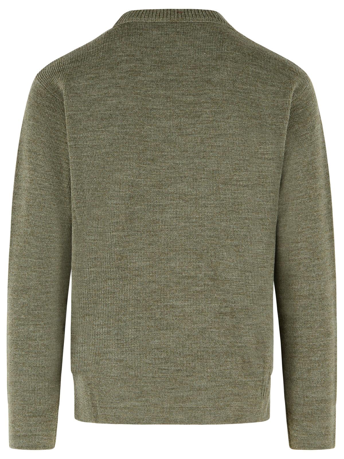 Moncler Grenoble Olive Green Virgin Wool Logo Sweater Men MONCLER GRENOBLE