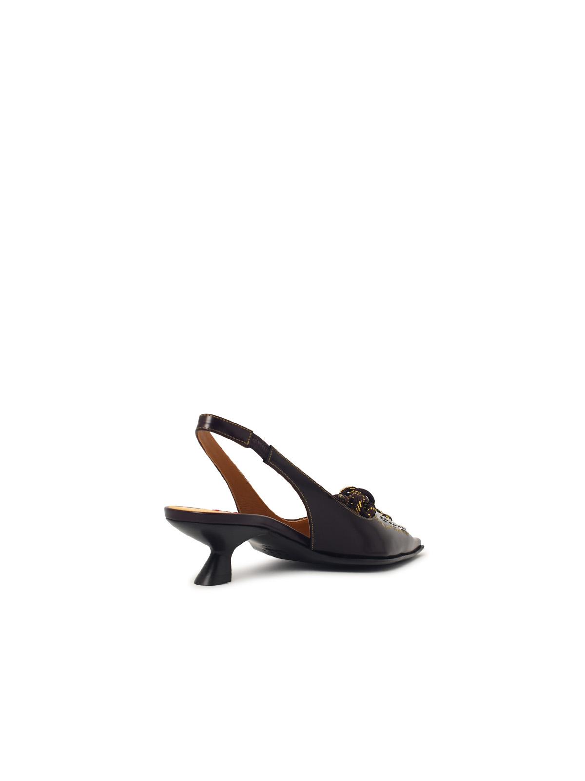 Marni Brown Leather Slingbacks Women MARNI