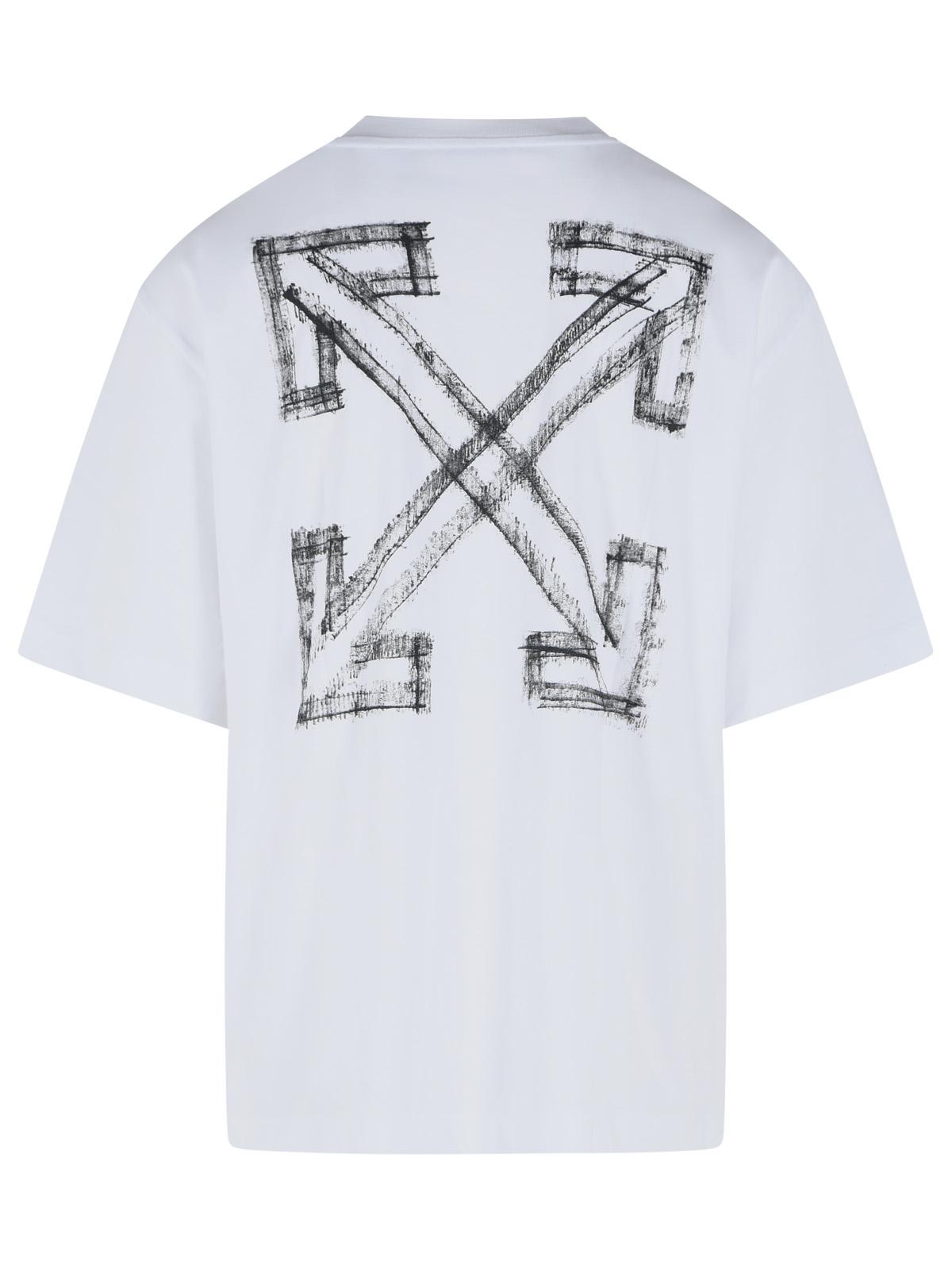 Off-White 'Motion Arrow' White Cotton T-Shirt Men OFF-WHITE