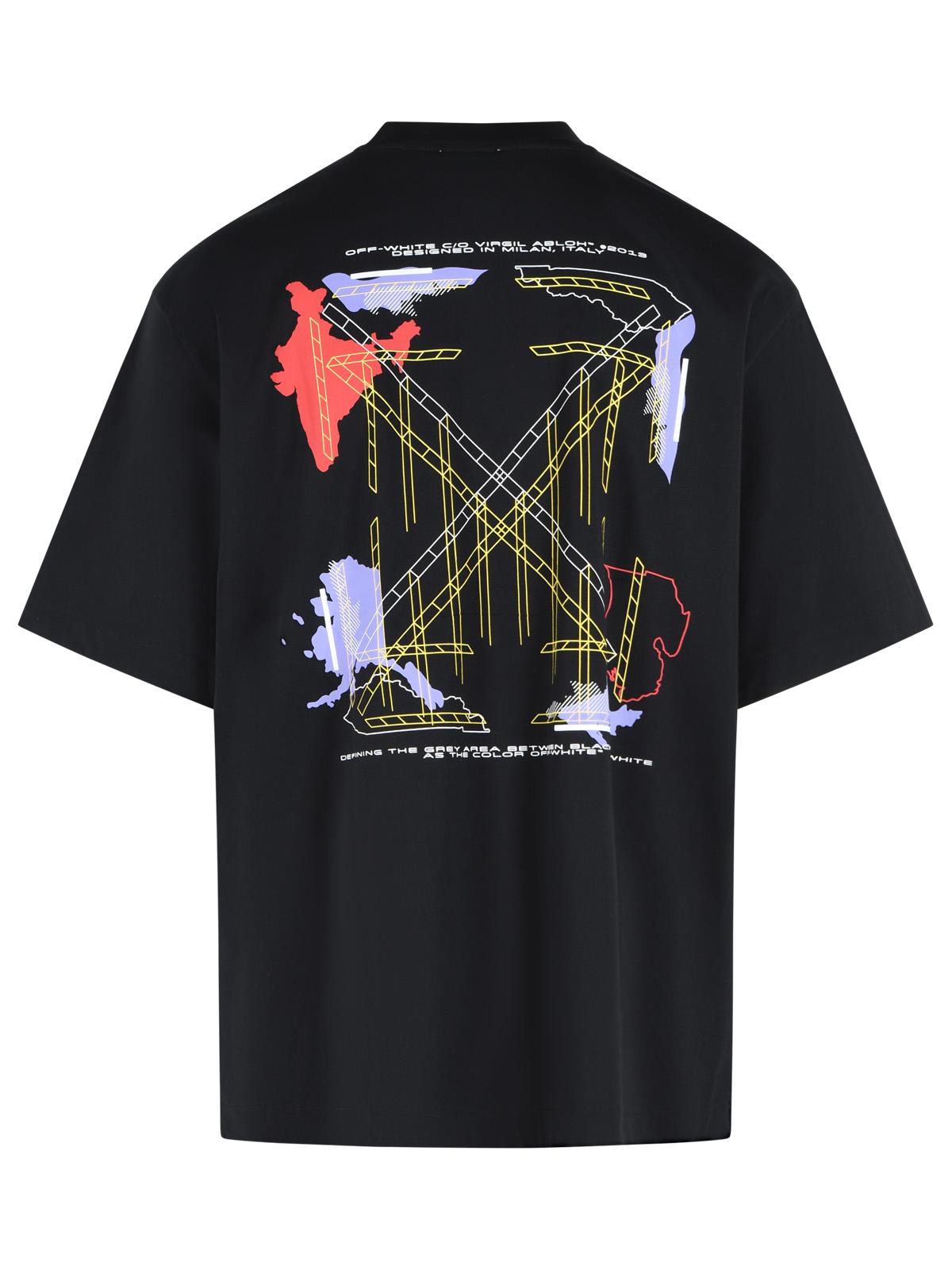 Off-White 'Archigeography Arrow' Black Cotton T-Shirt Men OFF-WHITE