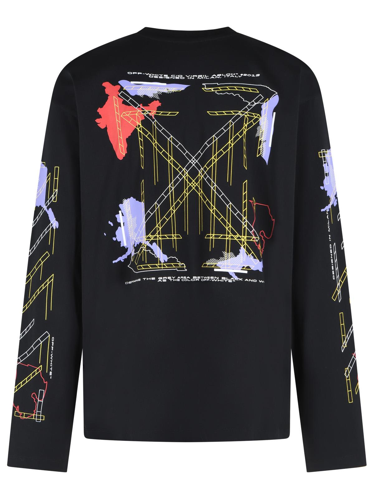 Off-White 'Archigeography Arrow' Black Cotton T-Shirt Men OFF-WHITE