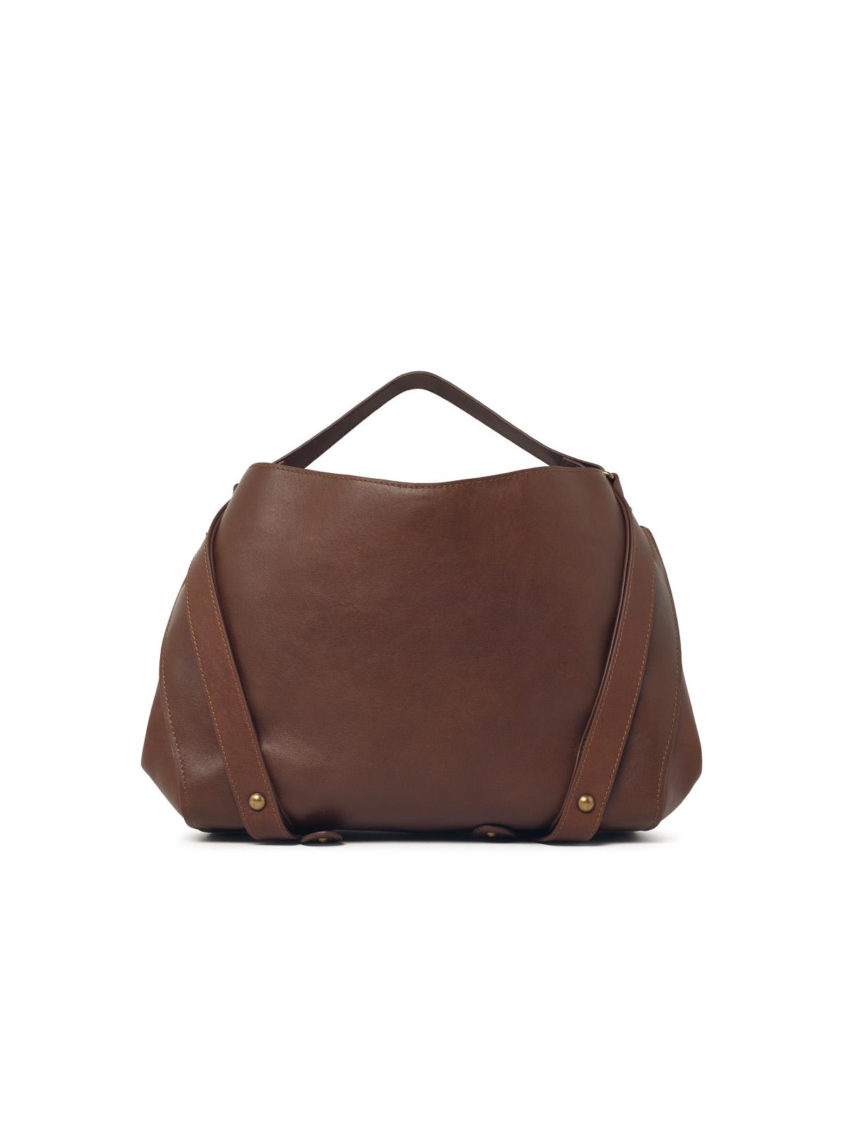Diesel Large 'D-One' Bag In Brown Treated Leather Women DIESEL
