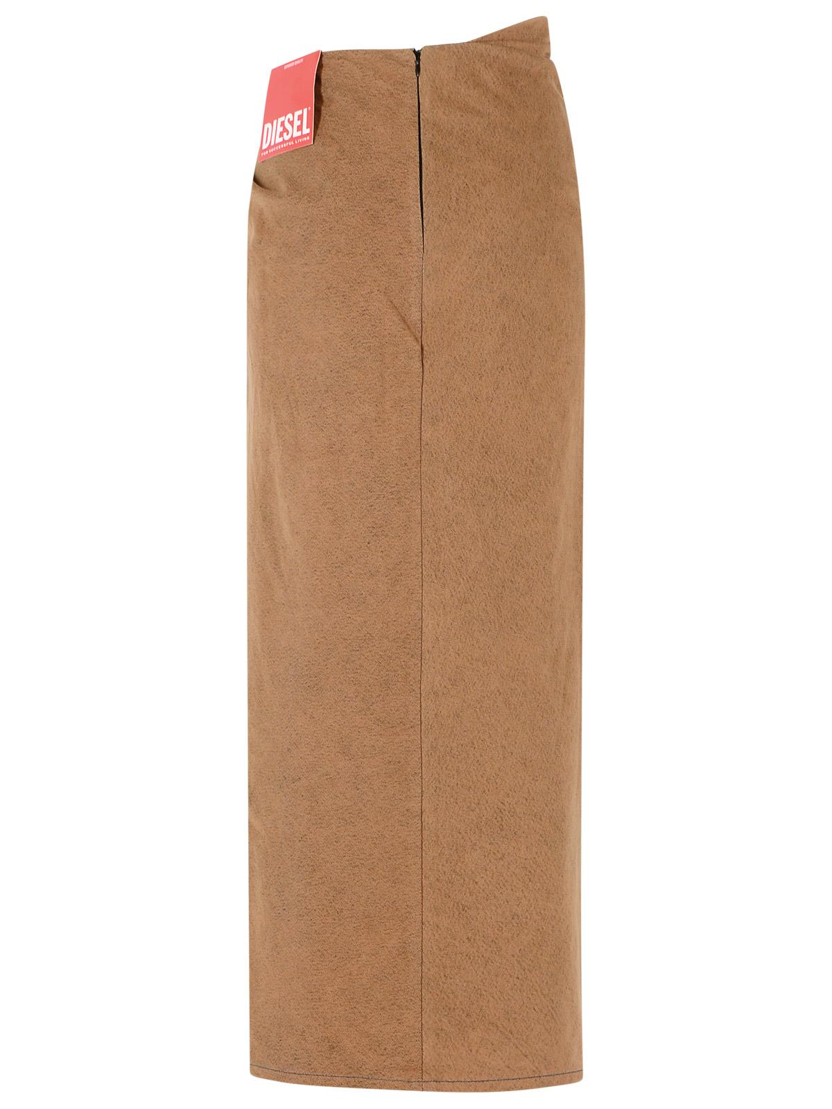 Diesel De-Dasli Brown Cotton Skirt Women DIESEL