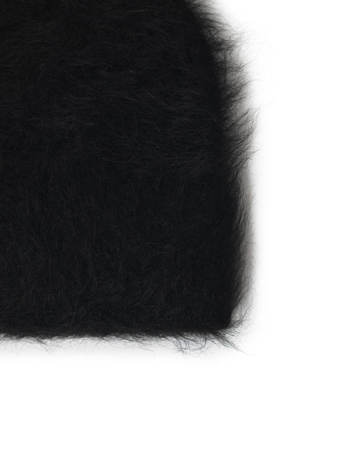 Sefr 'Fuzzy' Black Grey Alpaca Blend Beanie Men SEFR