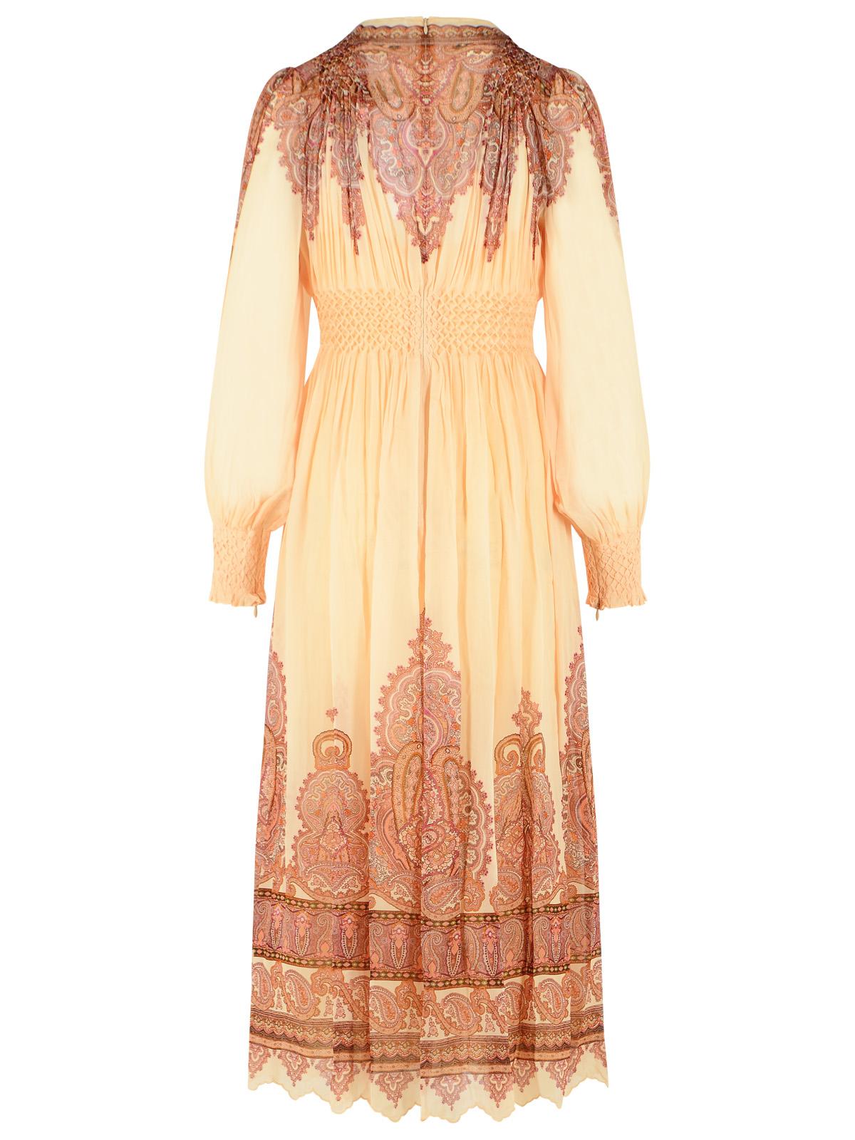 Zimmermann 'Ascent Smocked' Midi Dress In Beige Viscose Women ZIMMERMANN