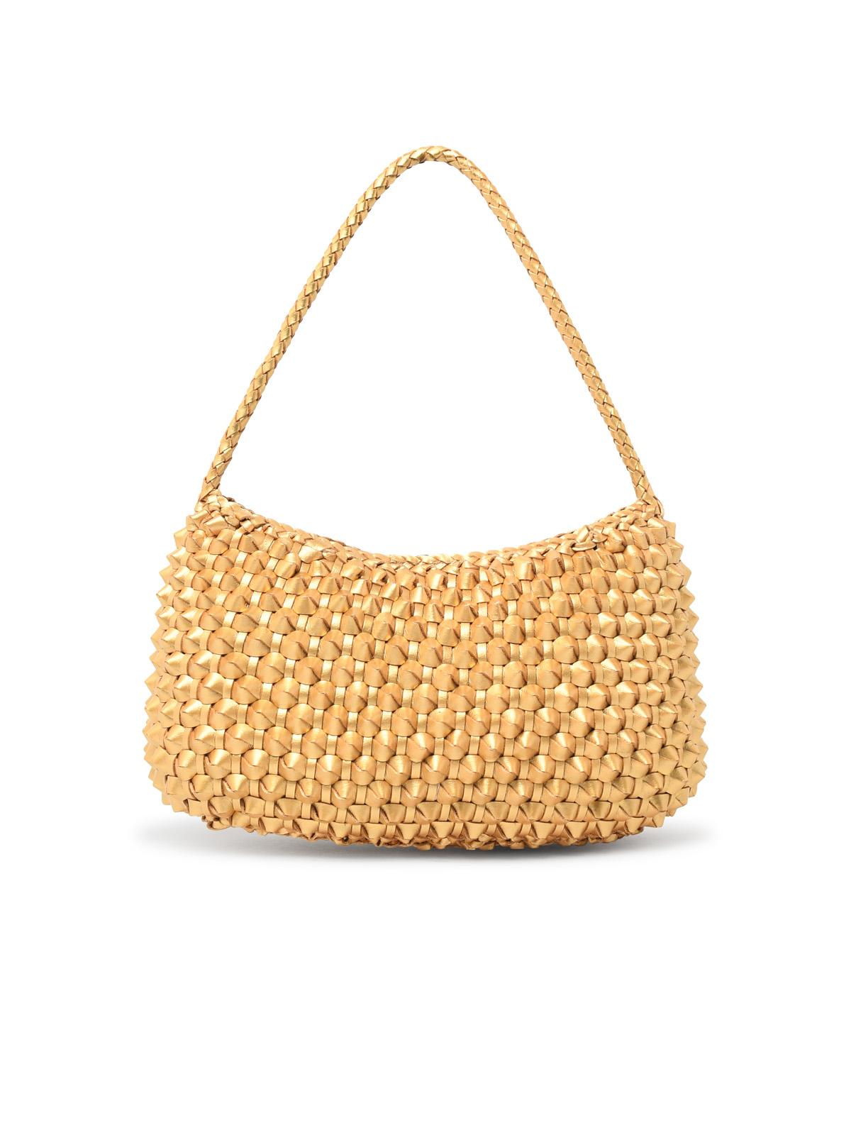 Dragon Diffusion 'Basil Cactus' 'Gold Foil' Gold Leather Bag Women DRAGON DIFFUSION