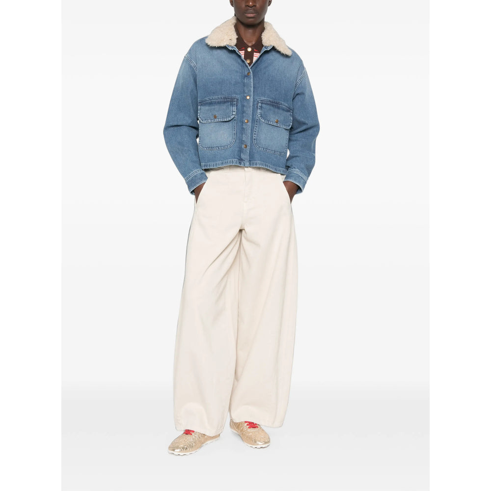 Moncler Blue Jackets - Denim Jackets Women MONCLER
