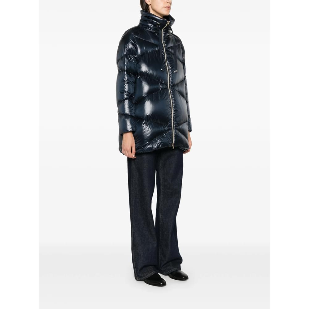 Herno Blue Coats - Single Breasted Coats Women HERNO