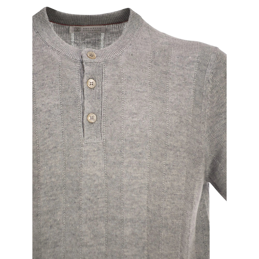 Brunello Cucinelli Grey Polo Shirts Men BRUNELLO CUCINELLI
