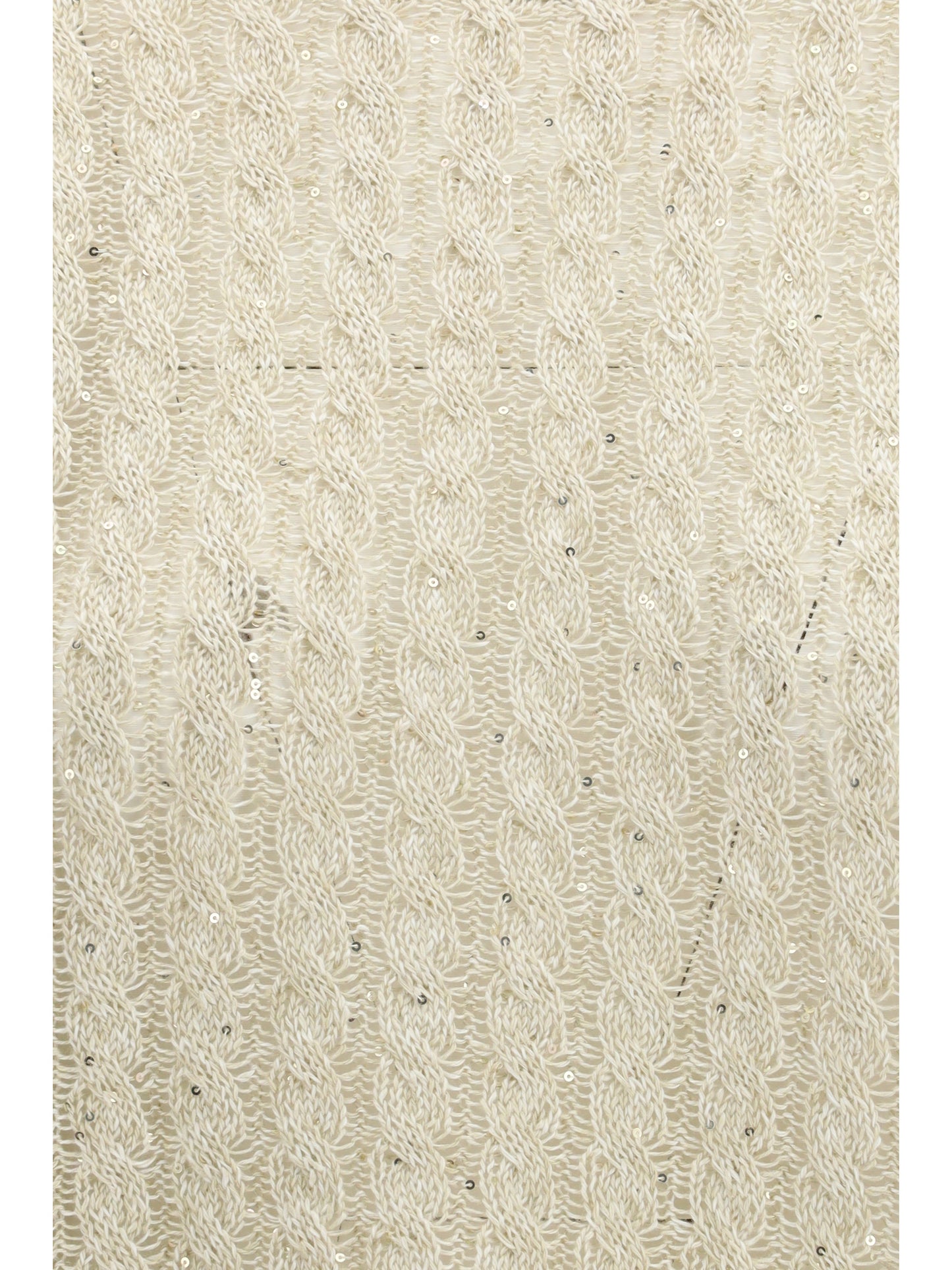 Brunello Cucinelli Women Dazzling Cable Linen Sweater With Openwork Ribbing BRUNELLO CUCINELLI