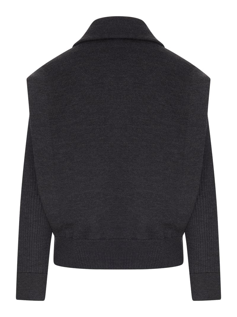 Giorgio Armani Women Padded Virgin Wool Bomber Jacket With Ribbed Sleeves GIORGIO ARMANI