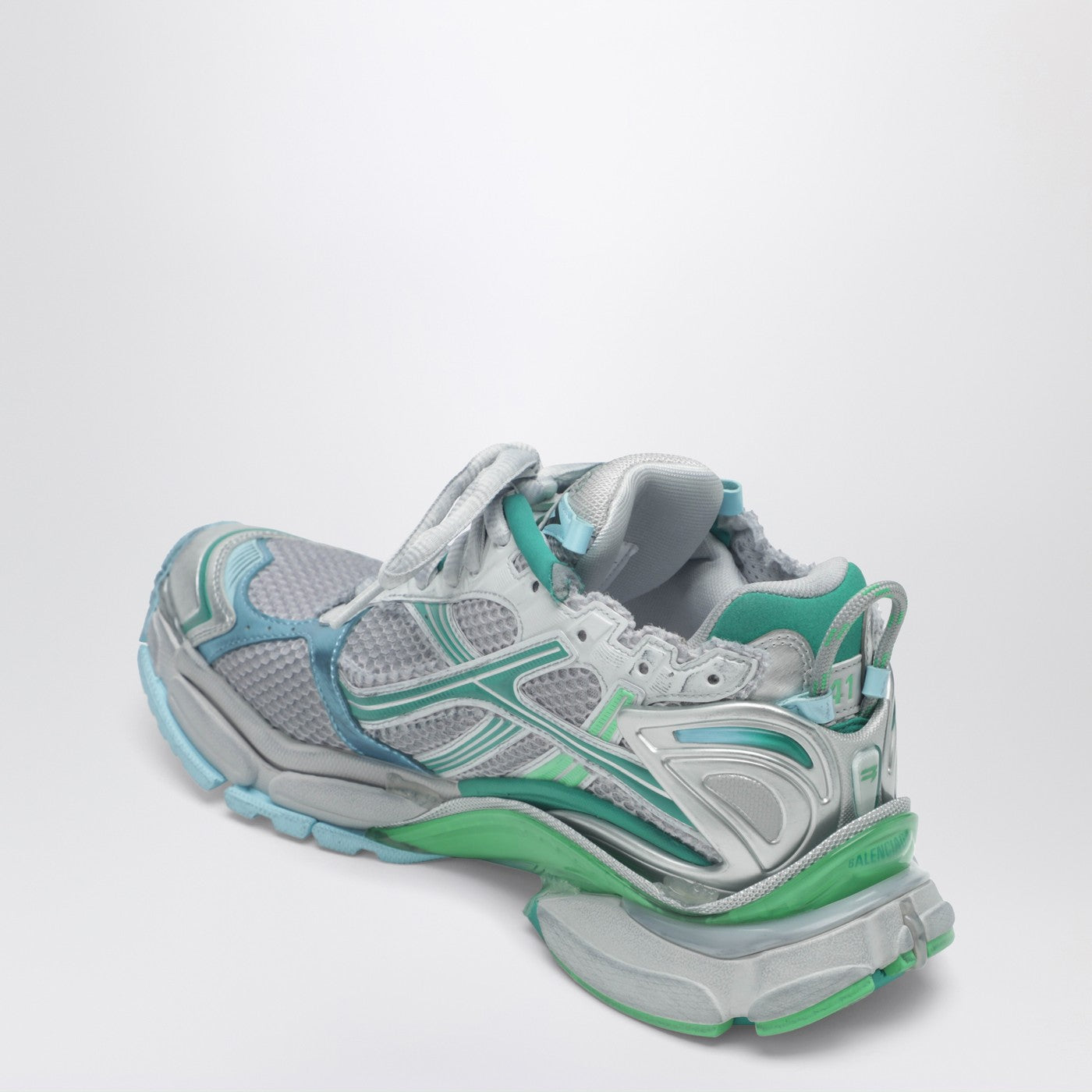 Balenciaga Runner Sneakers In Grey, Green And Blue Women BALENCIAGA