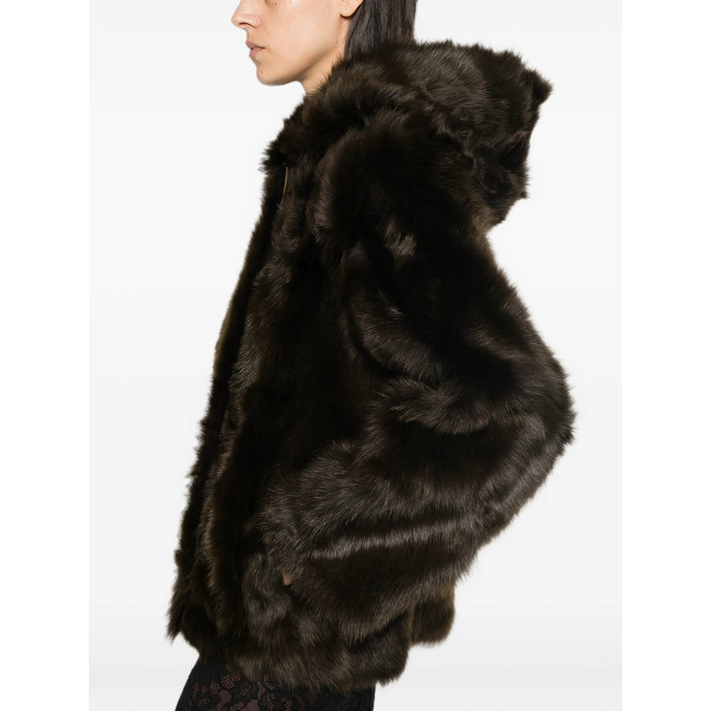 Yves Salomon Brown Jackets - Faux Fur & Shearling Jackets Women