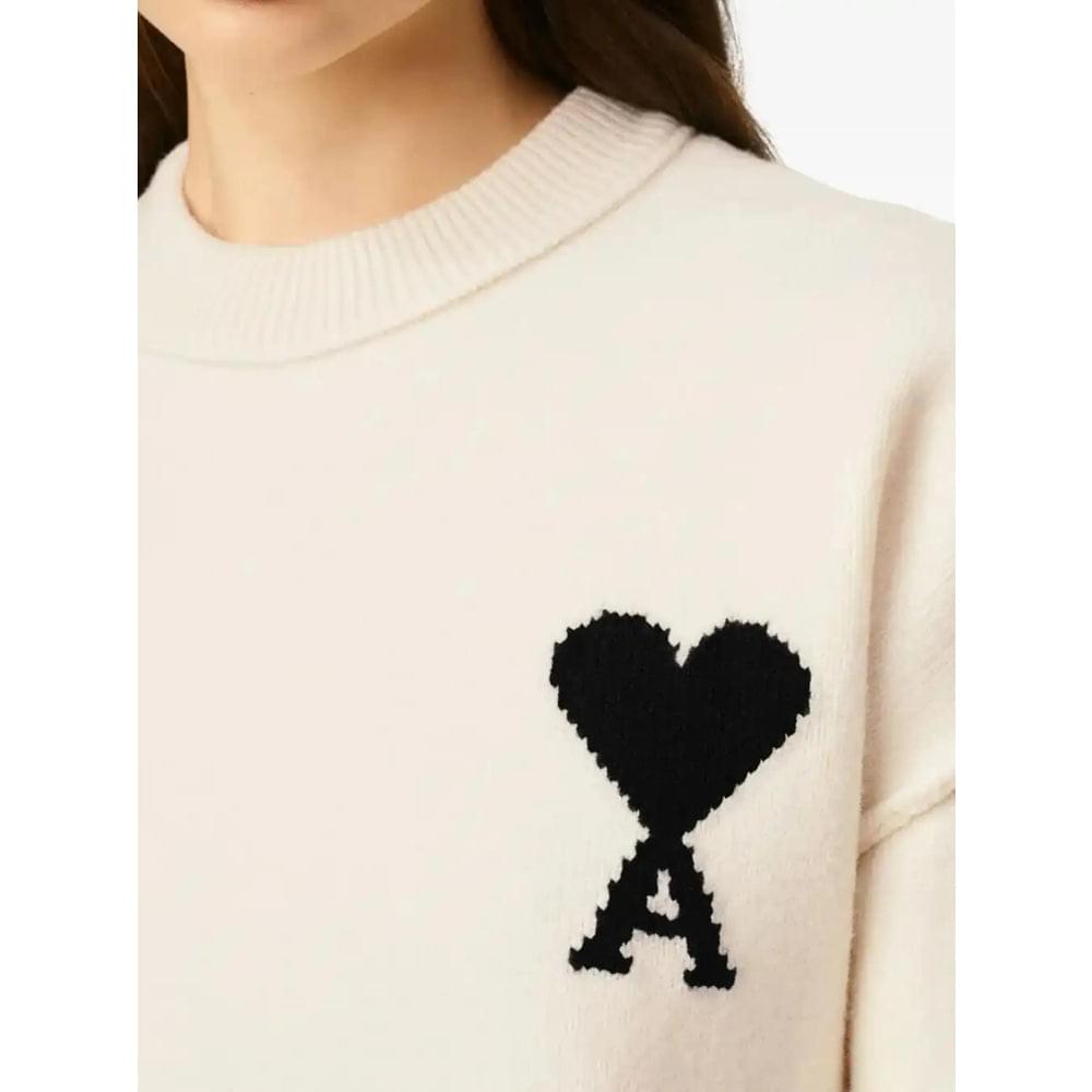 Ami Paris Neutrals Sweaters & Knitwear - Jumpers Men AMI PARIS