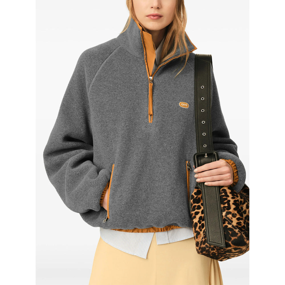 Ami Paris Grey Sweaters & Knitwear - Sweatshirts Men AMI PARIS